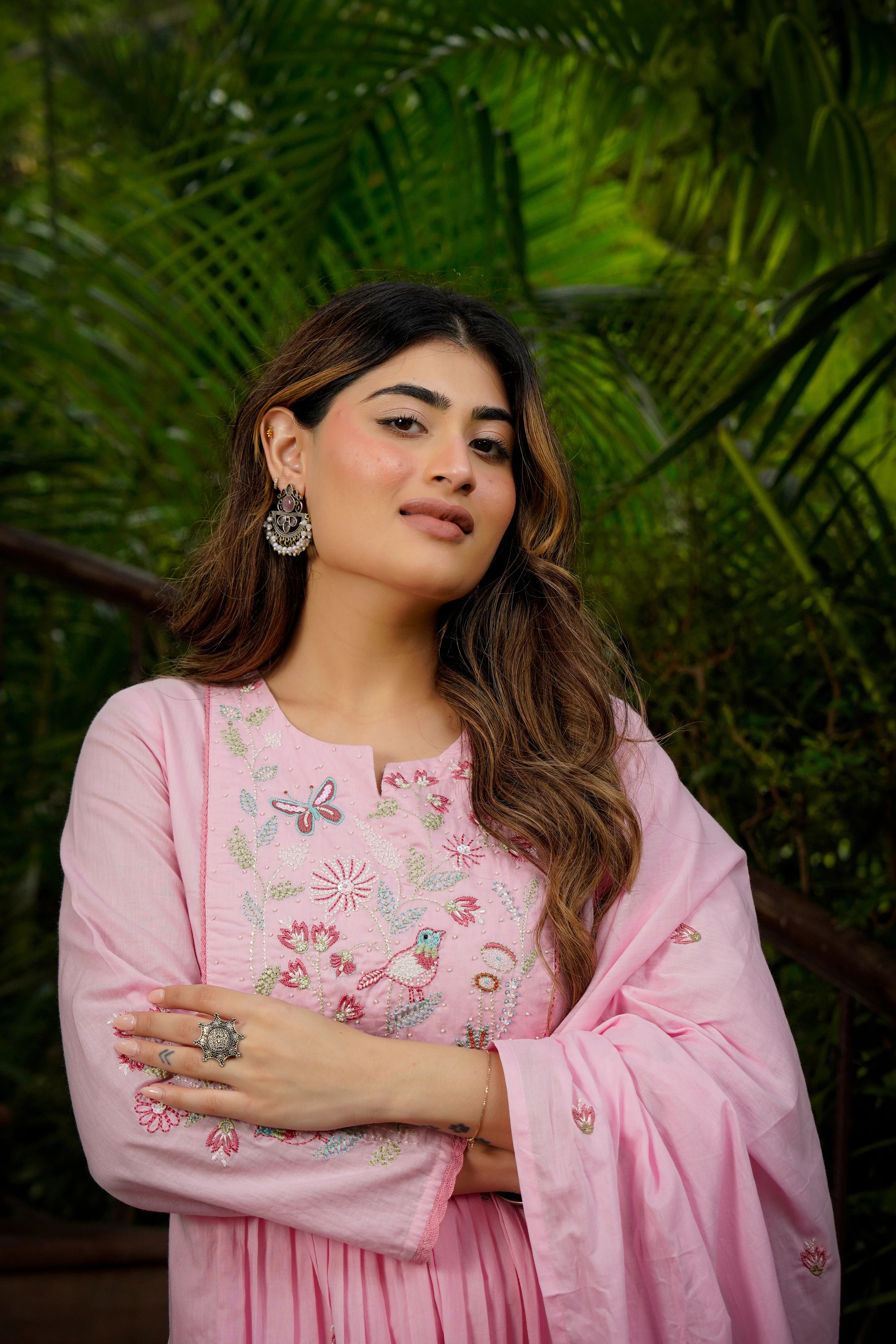 Blossom Pink Flared Suit Set - Image 11