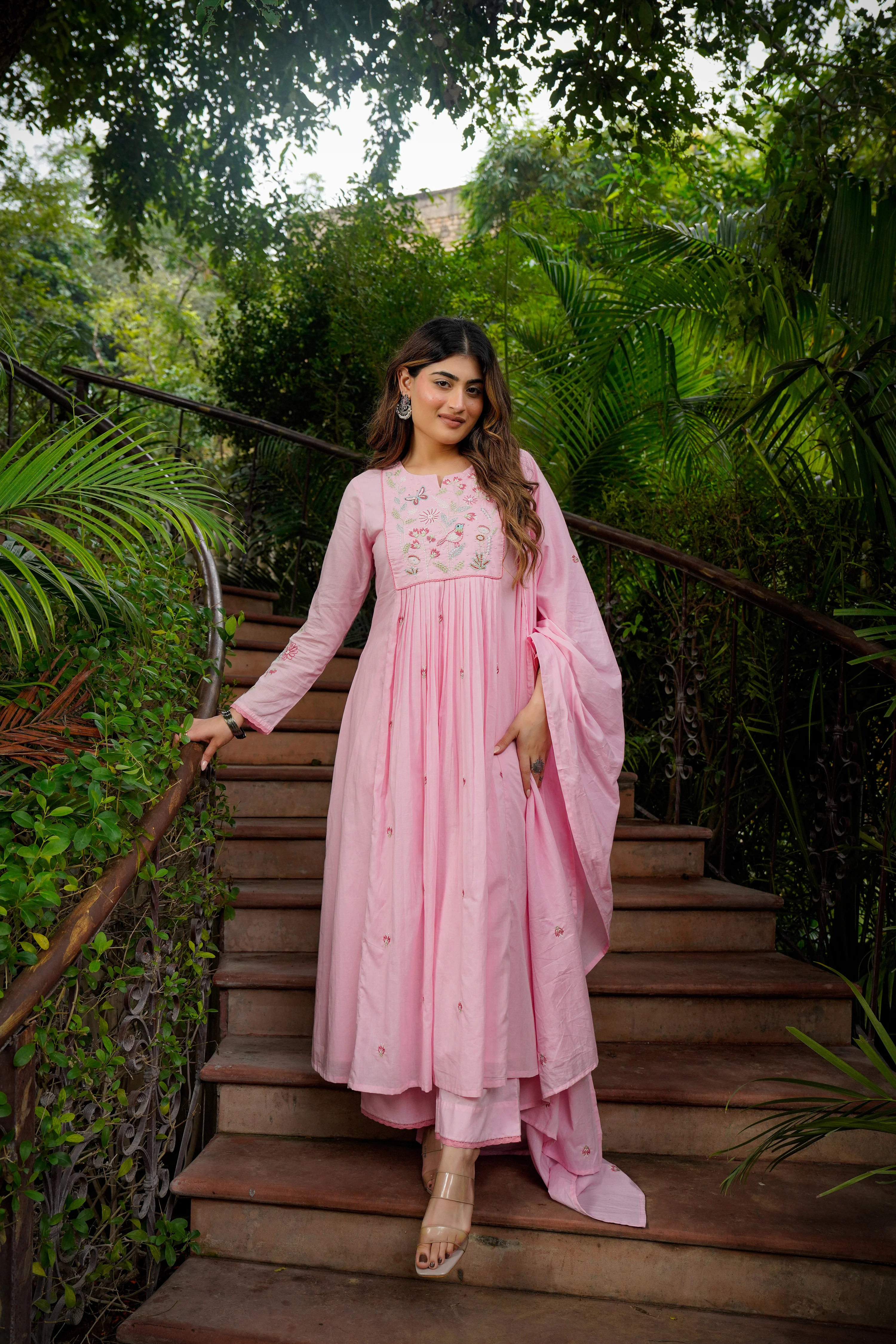 Blossom Pink Flared Suit Set - Image 12