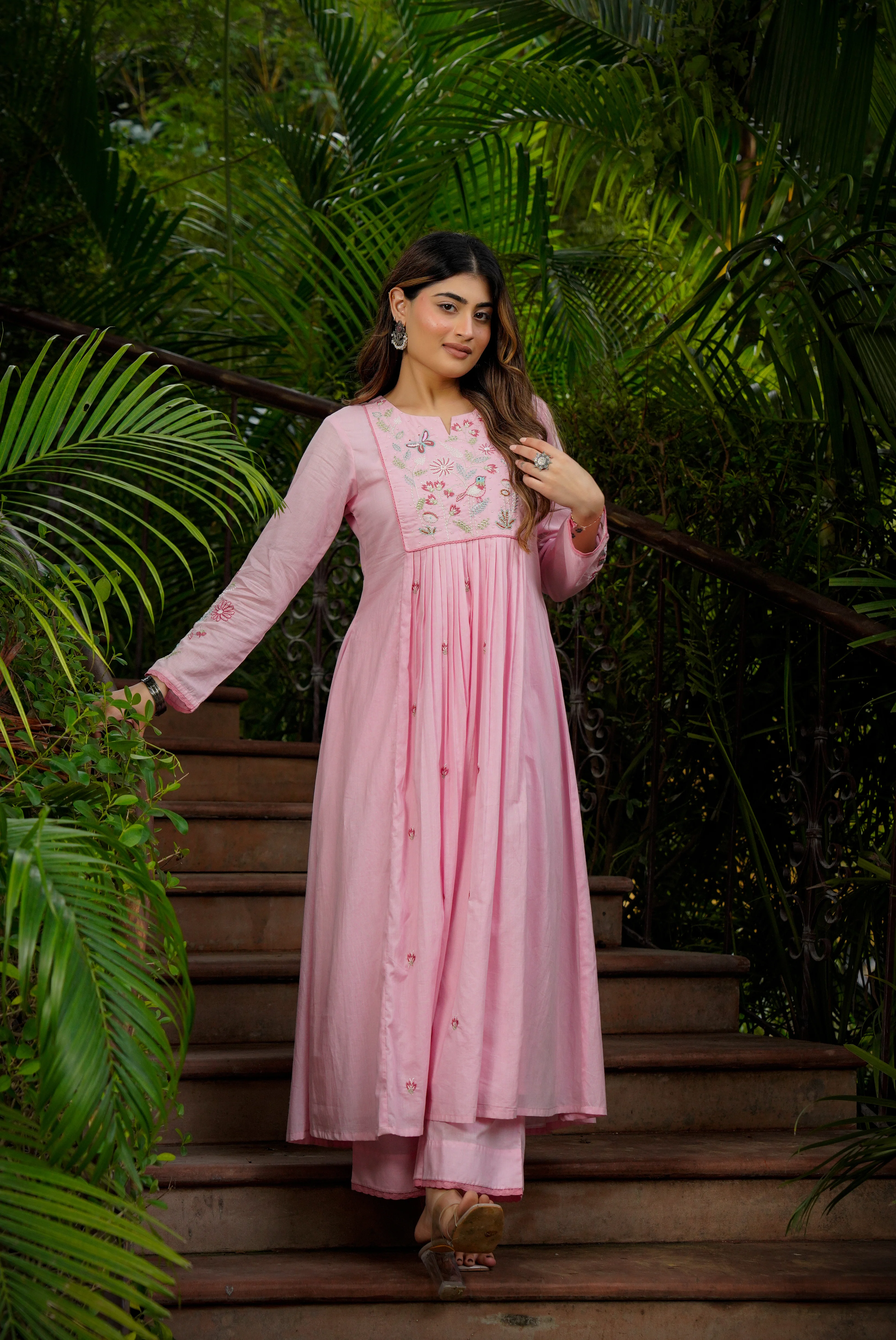 Blossom Pink Flared Suit Set - Image 3