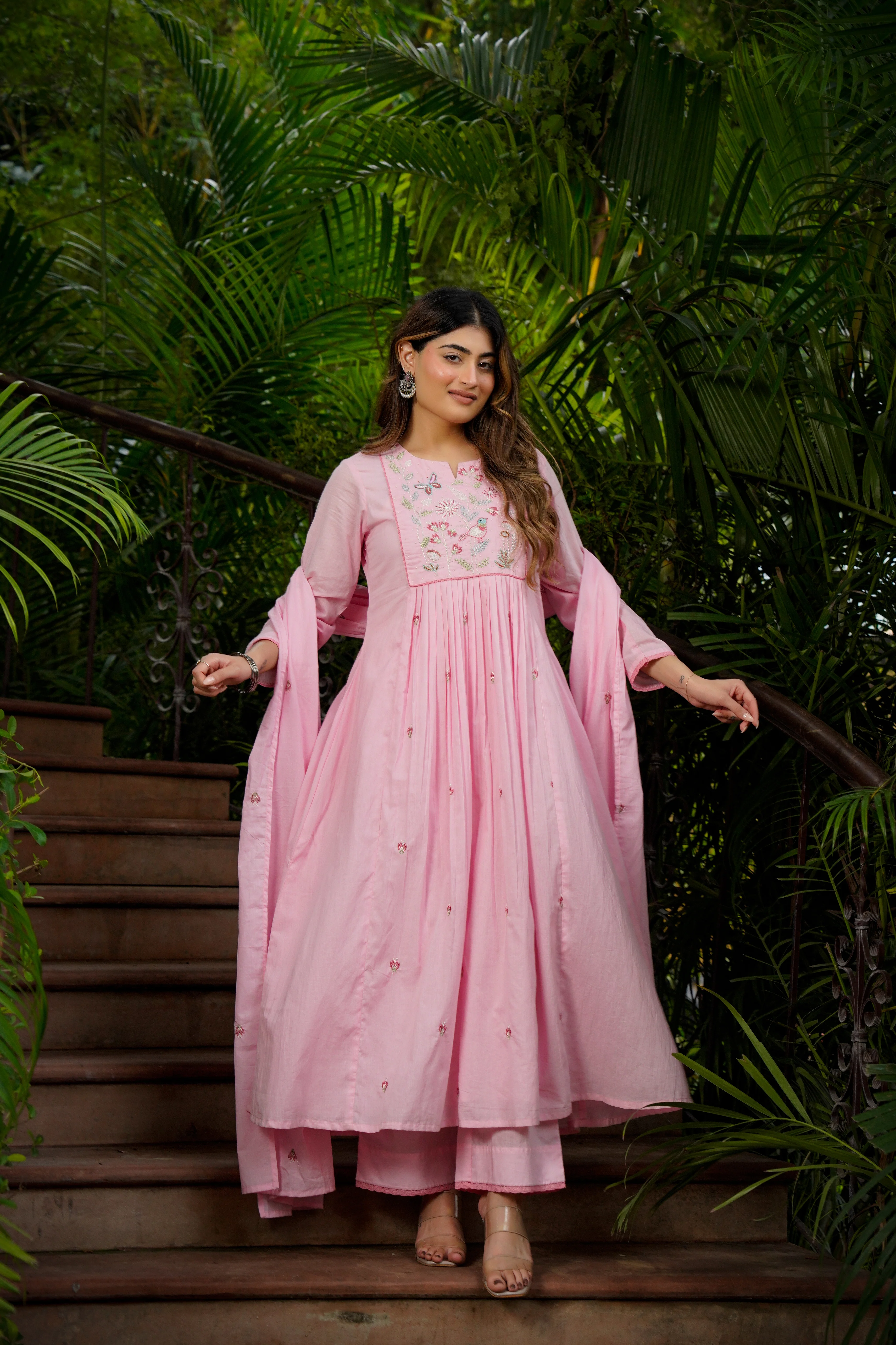 Blossom Pink Flared Suit Set - Image 5