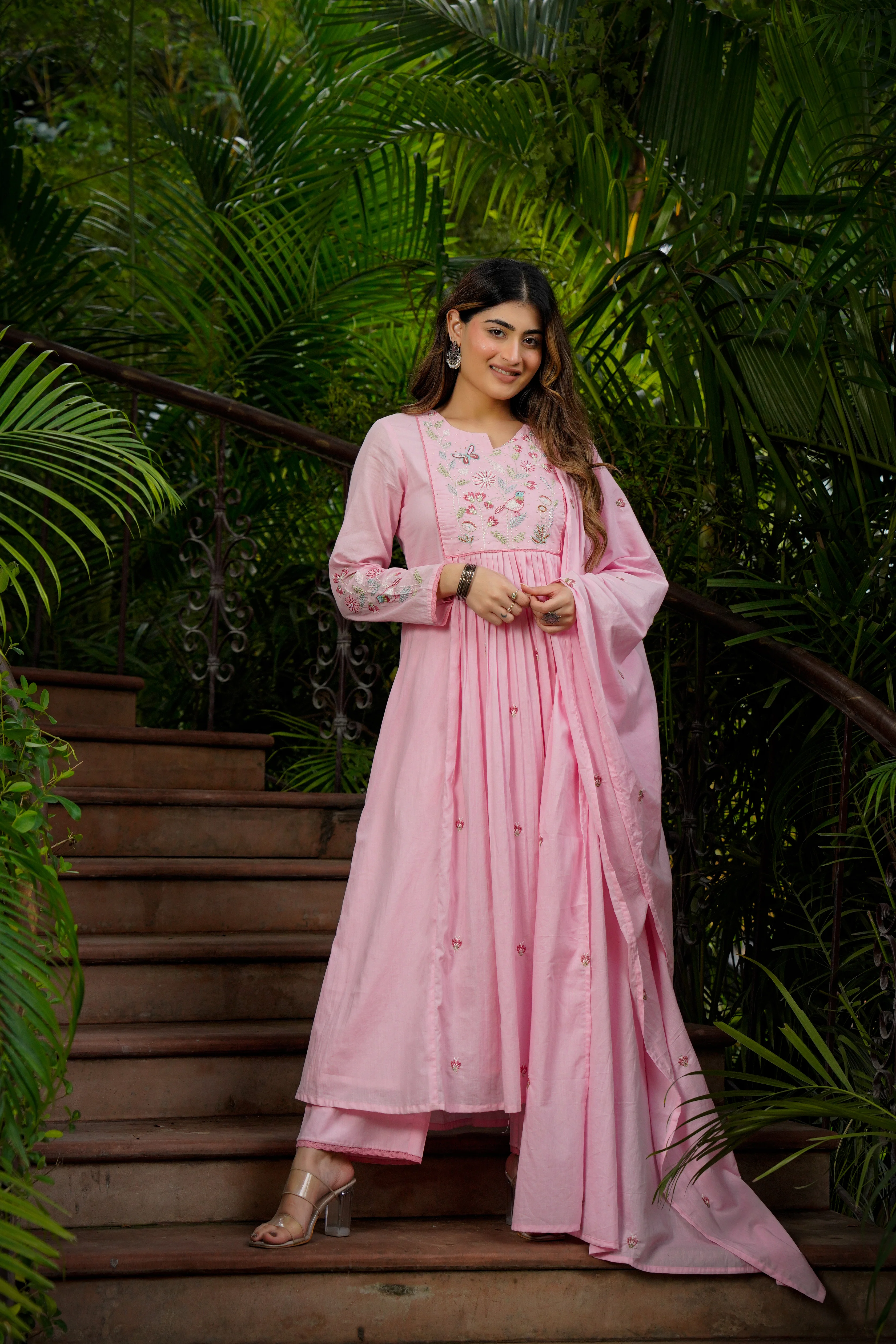 Blossom Pink Flared Suit Set - Image 7
