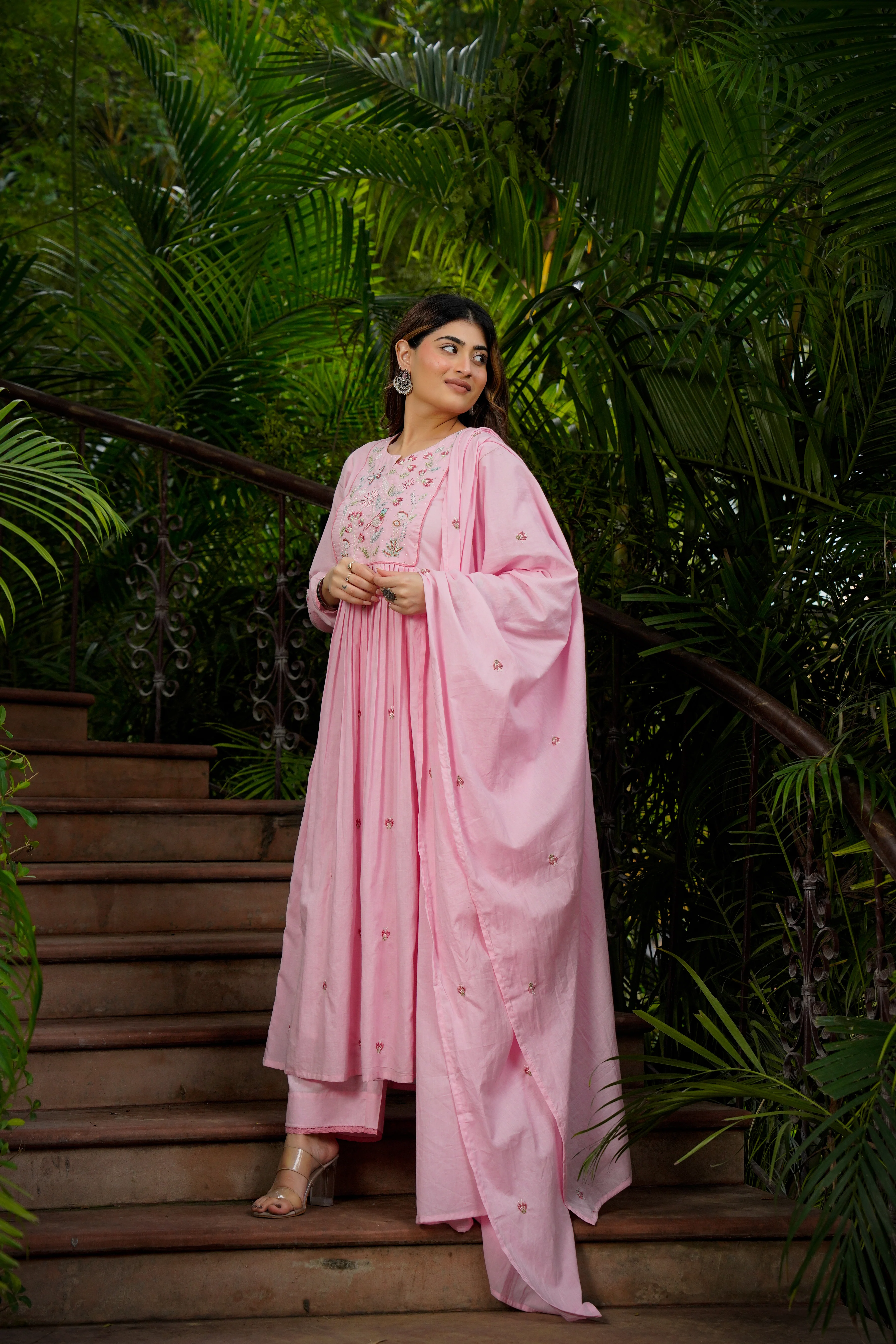 Blossom Pink Flared Suit Set - Image 9