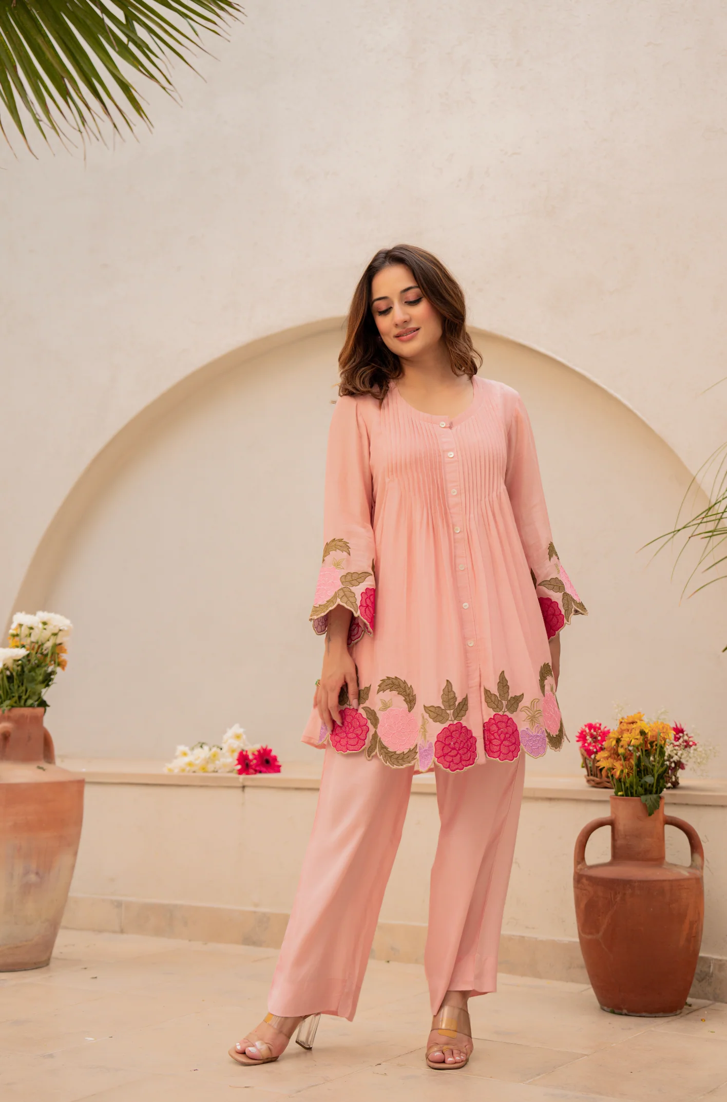 Peach Bloom Mul Chanderi Set - Image 10