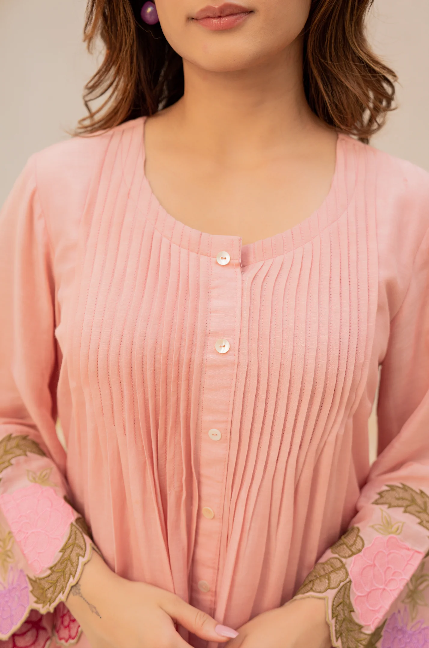 Peach Bloom Mul Chanderi Set - Image 21