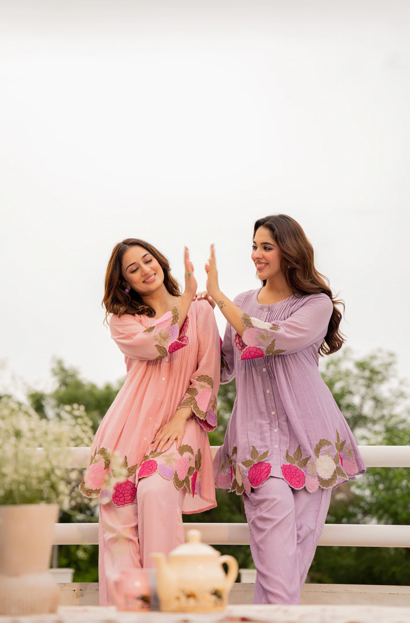 Peach Bloom Mul Chanderi Set - Image 28