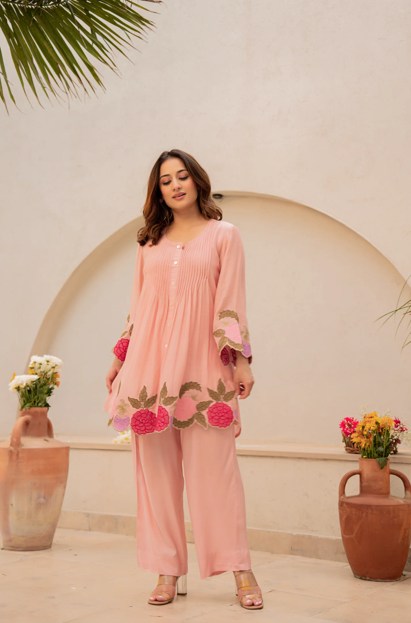 Peach Bloom Mul Chanderi Set - Image 7