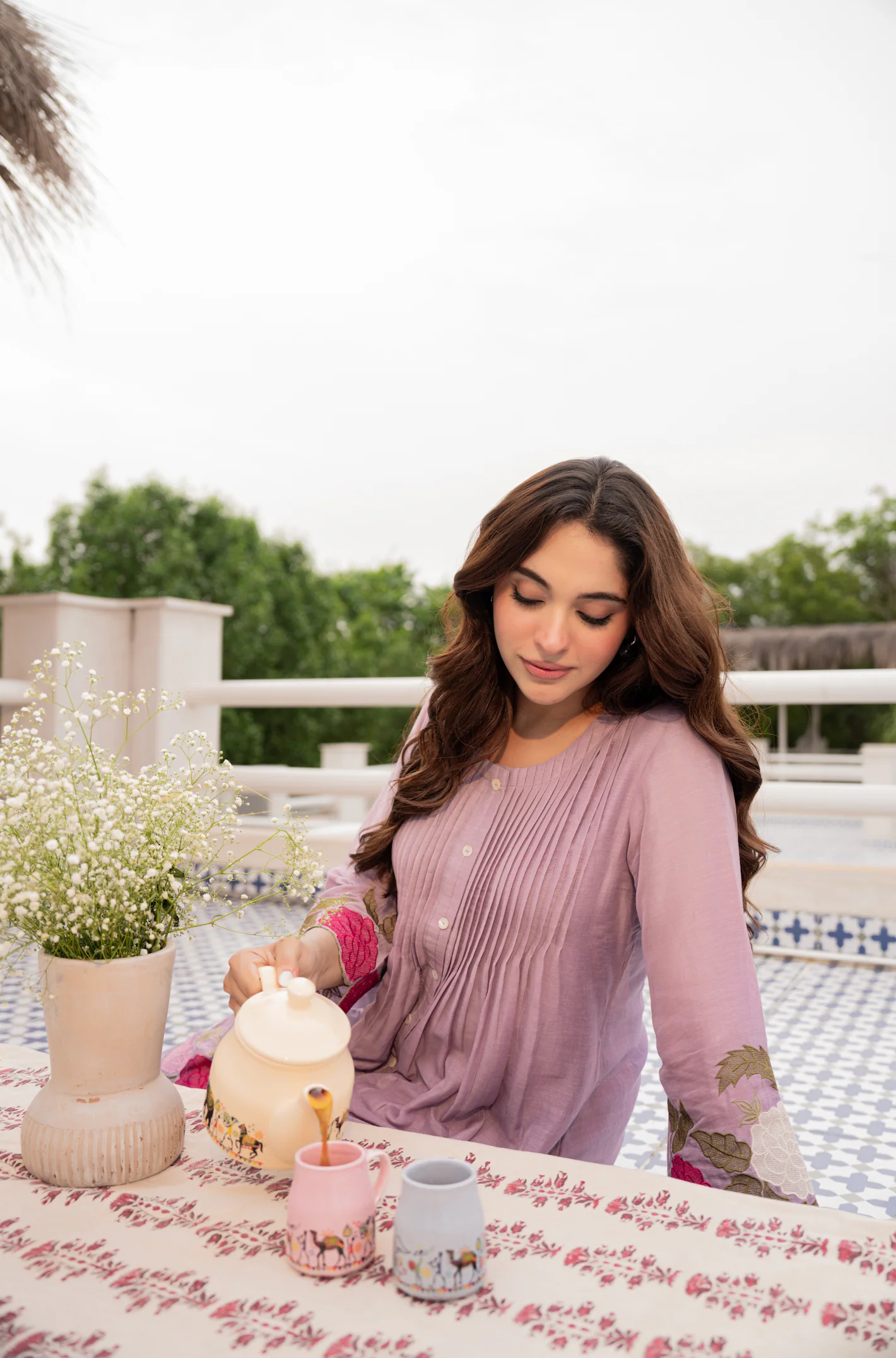 Blush Fern Mul Chanderi Set - Image 27