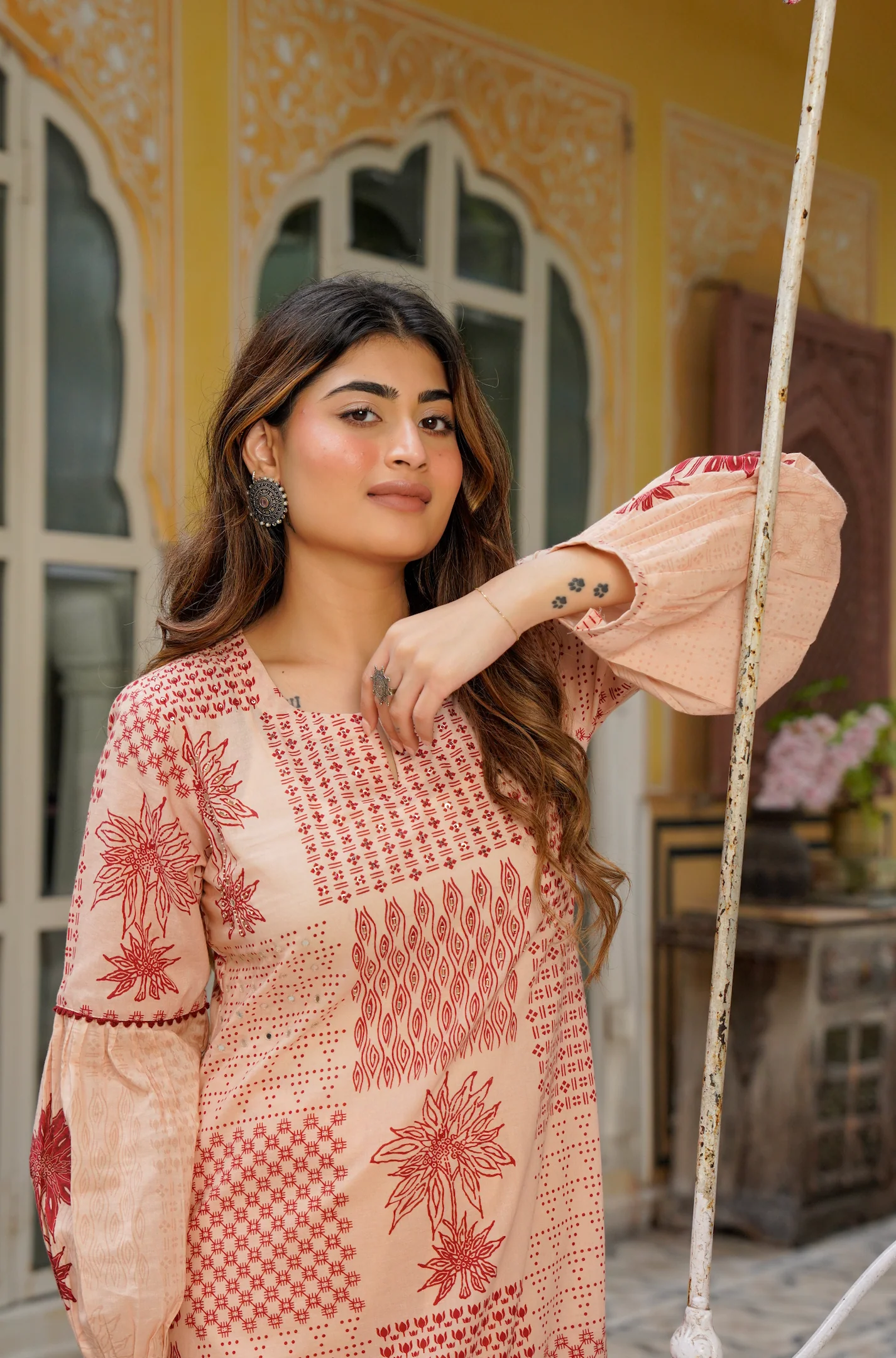 Crimson Bloom Cotton Co-ord Set - Image 11