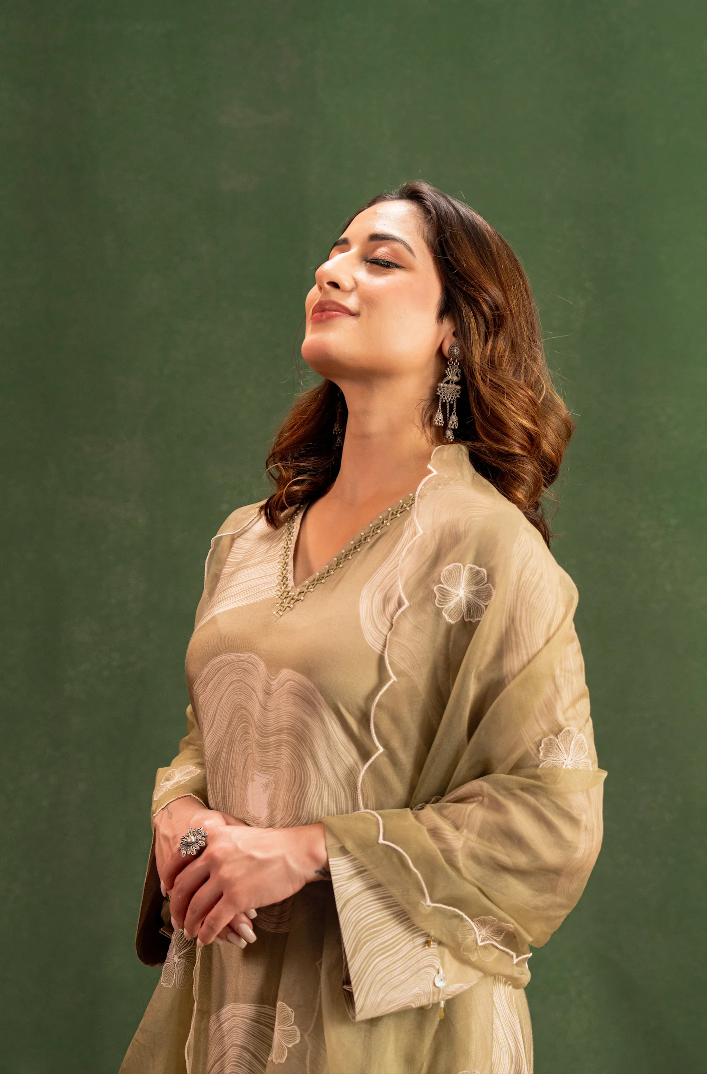 Sandstone Beige Muslin Suit Set - Image 11