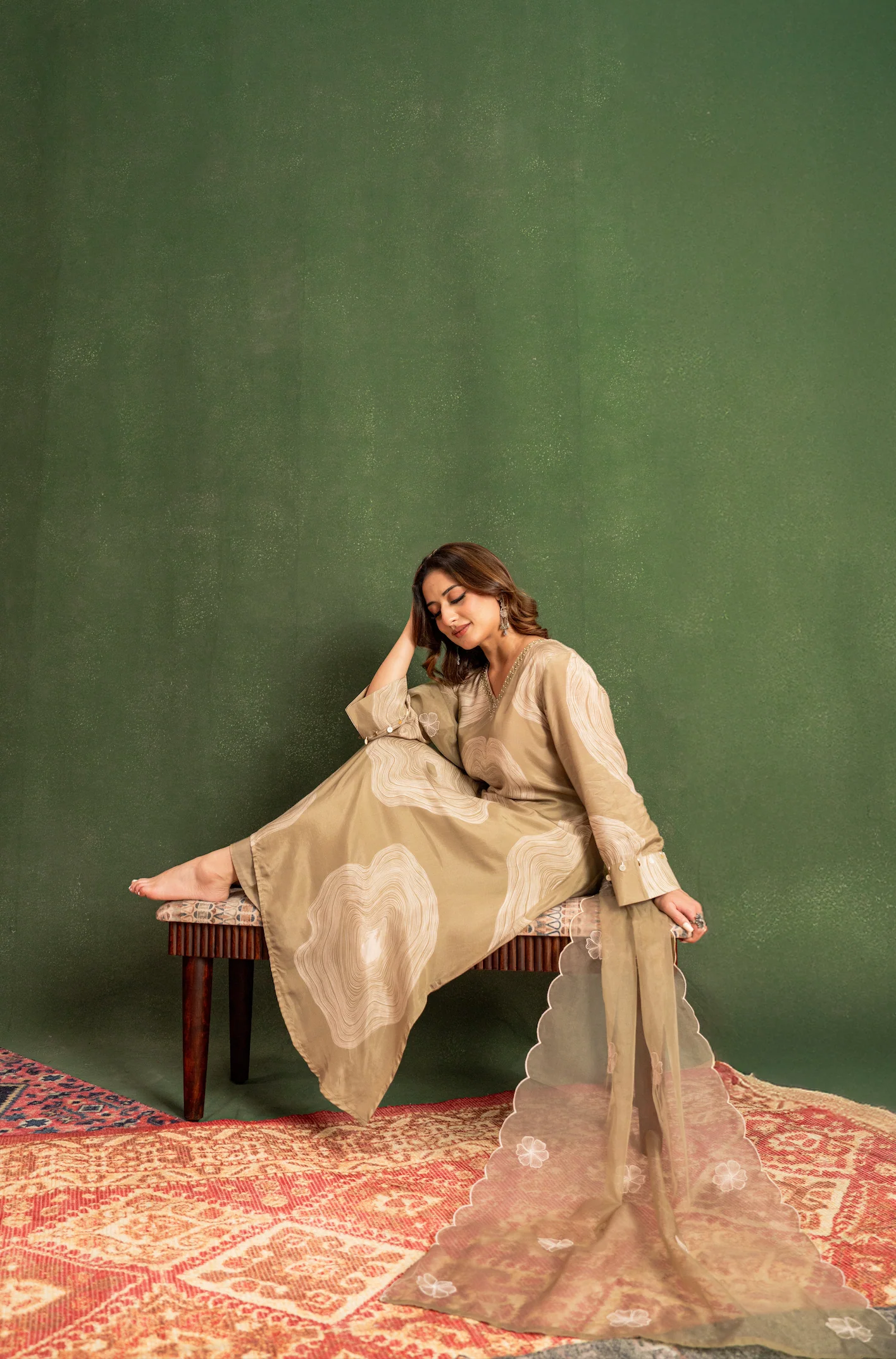 Sandstone Beige Muslin Suit Set - Image 16