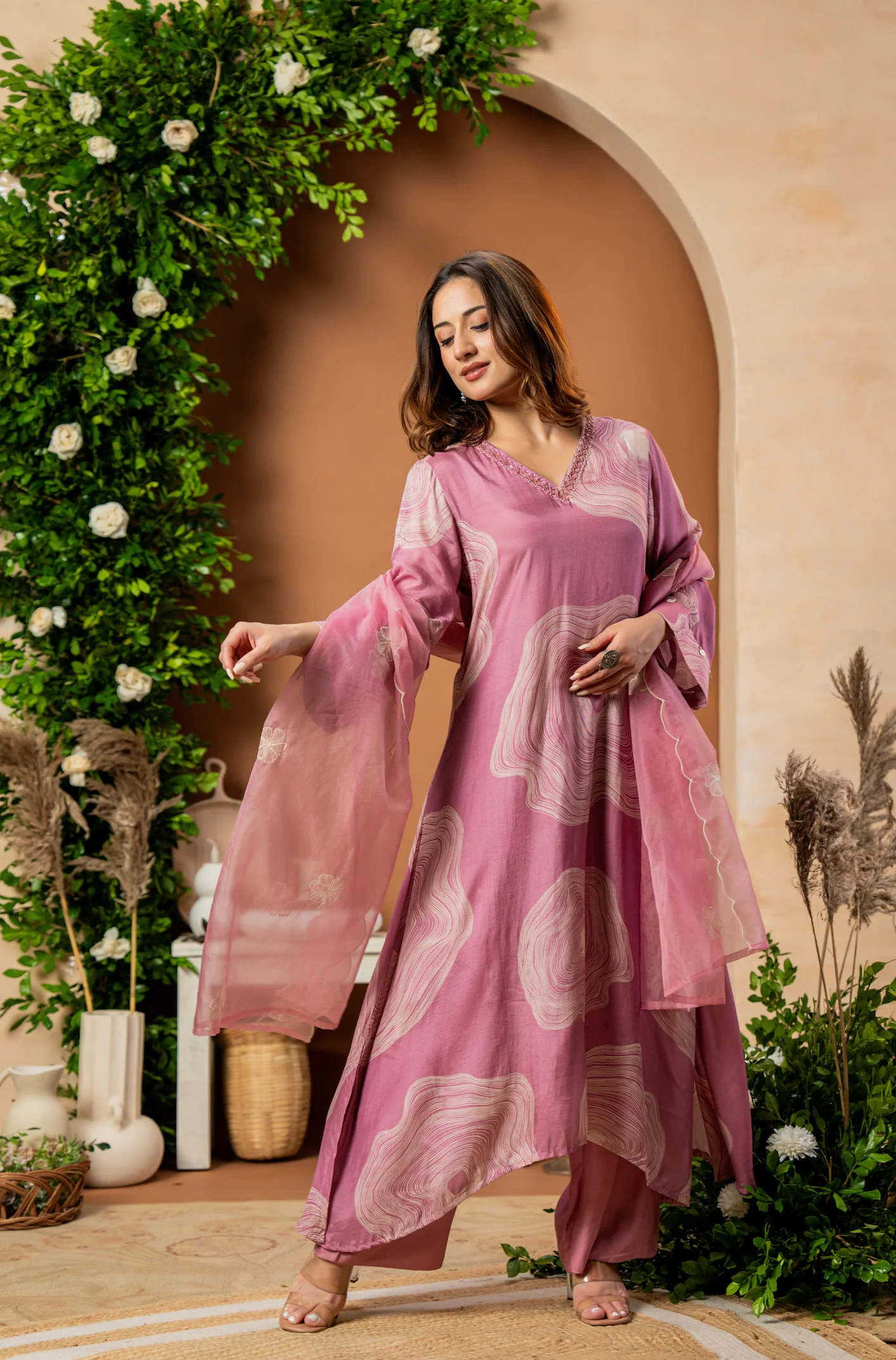 Blush Rose Muslin Suit Set - Image 3