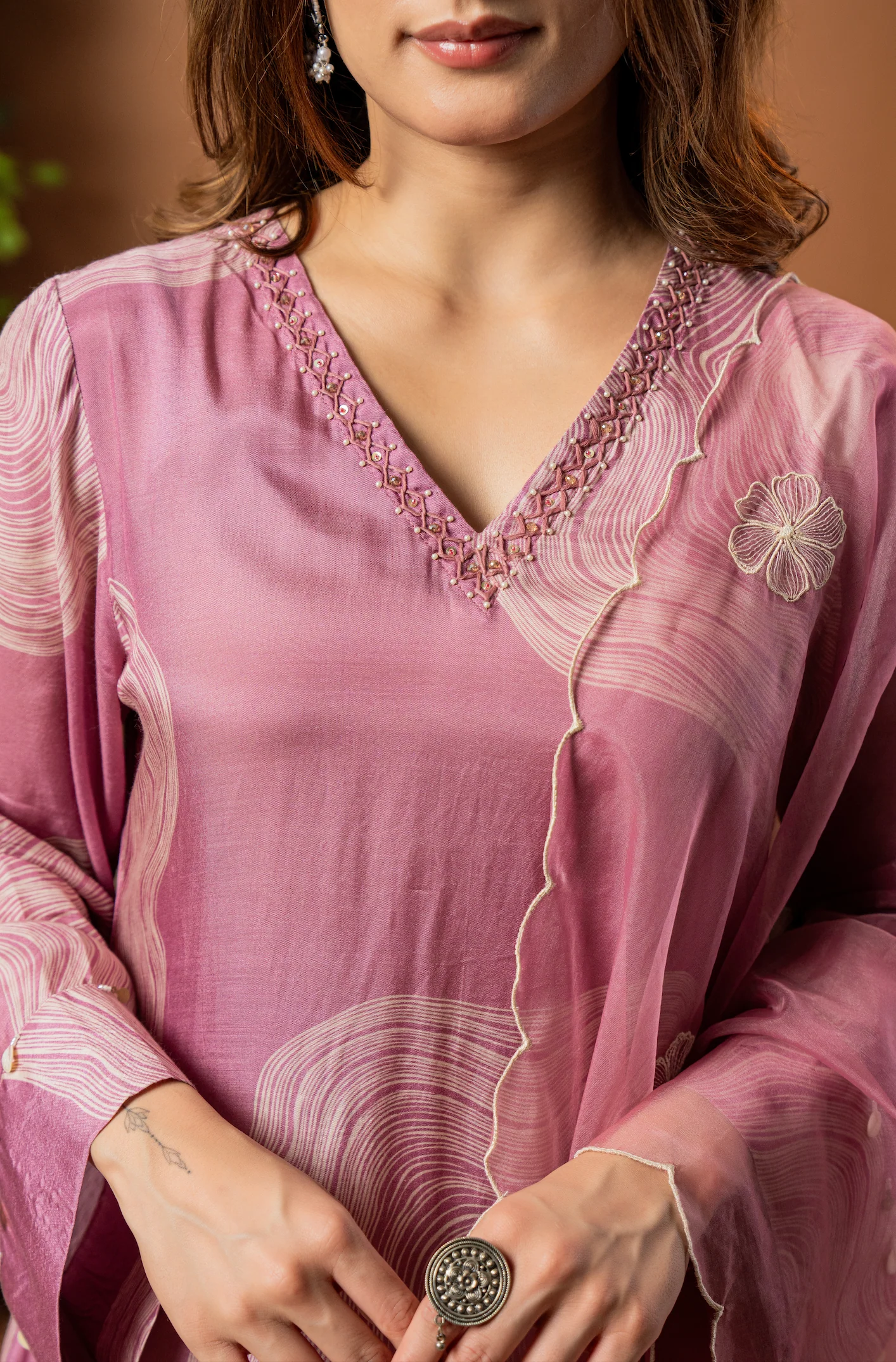 Blush Rose Muslin Suit Set - Image 9