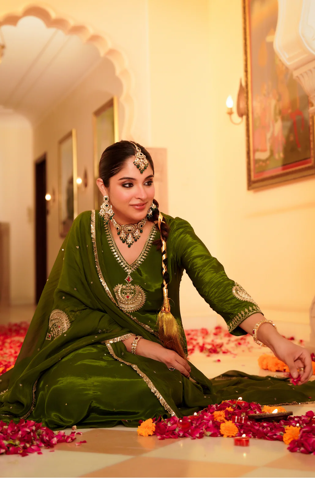 Emerald Grace Crepe Suit Set - Image 12