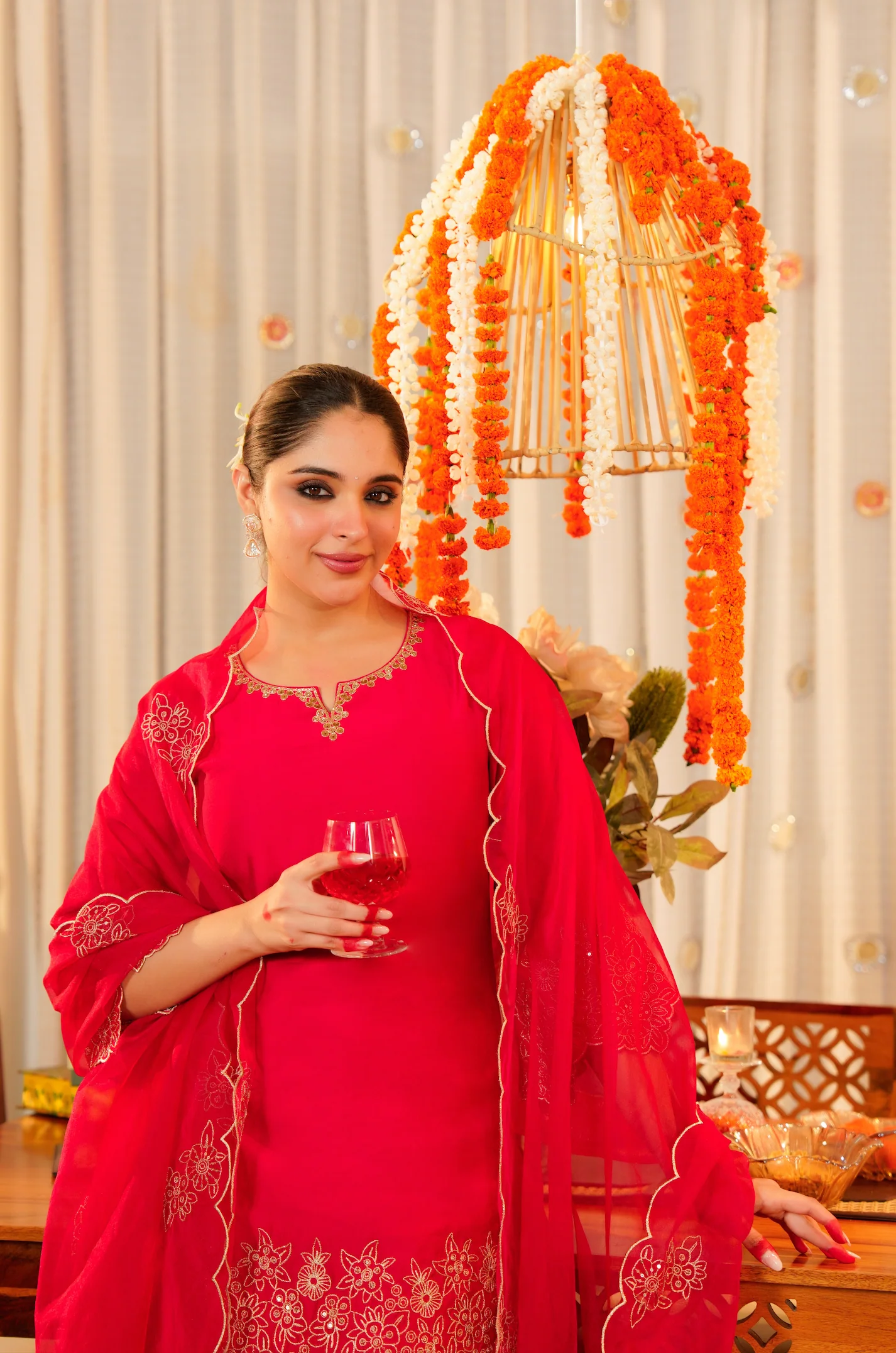 Rose Radiance Silk Suit Set - Image 7