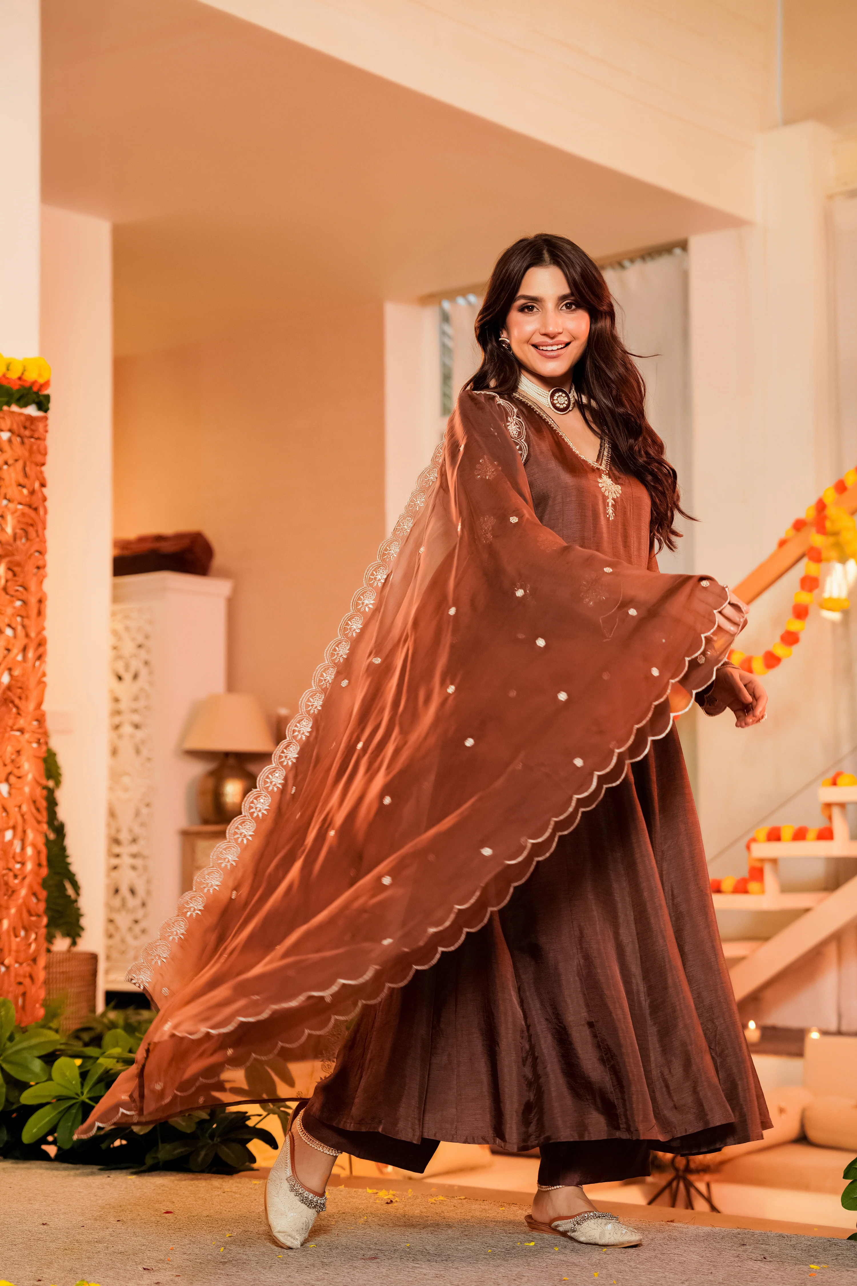 Mocha Royale Satori Silk Suit Set - Image 5