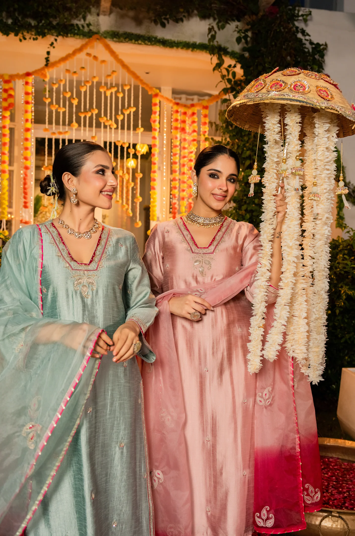Mint Sage Dola Silk Suit Set - Image 11