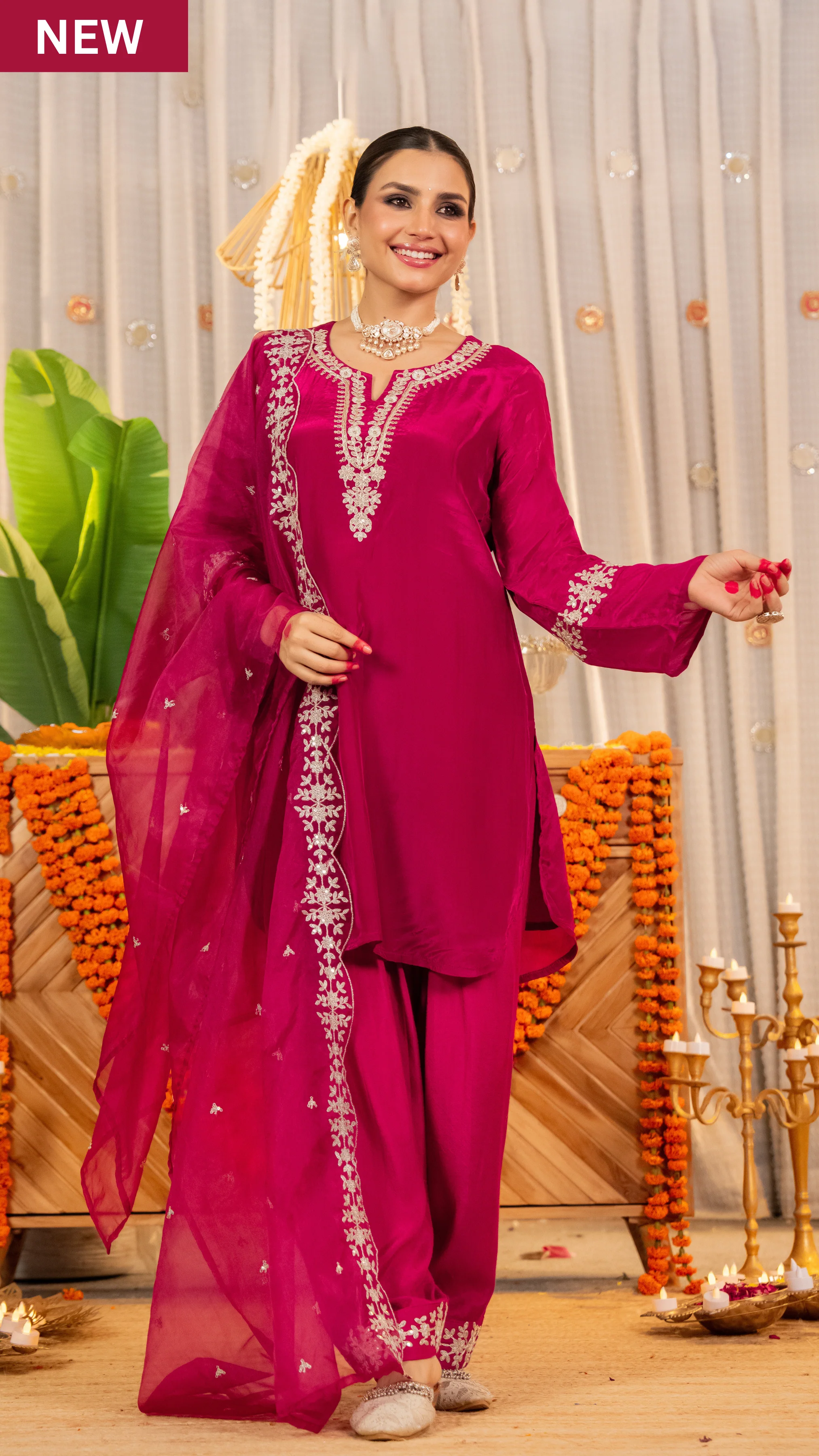 Rosette Radiance Organza Suit Set