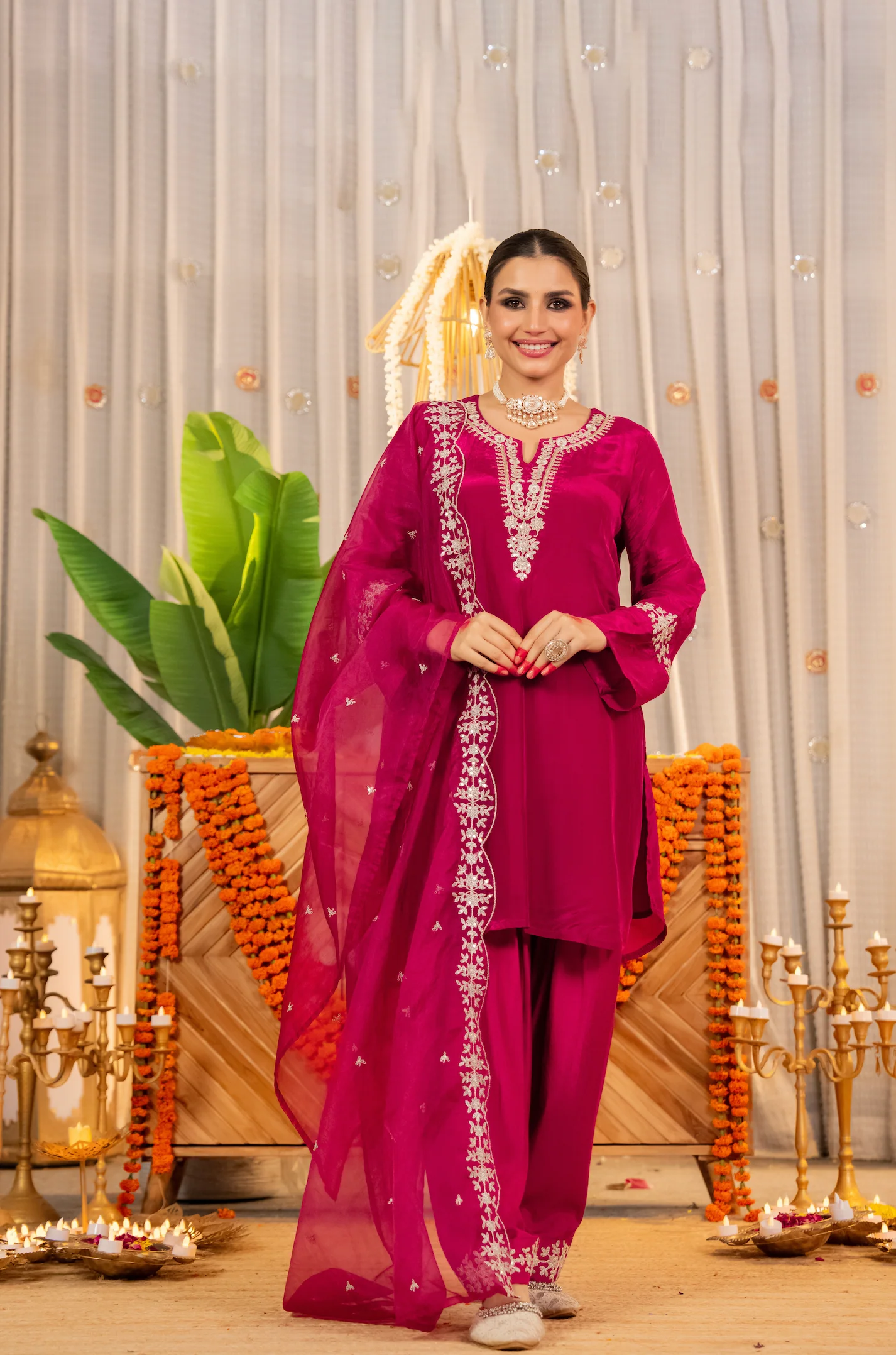 Rosette Radiance Organza Suit Set - Image 2