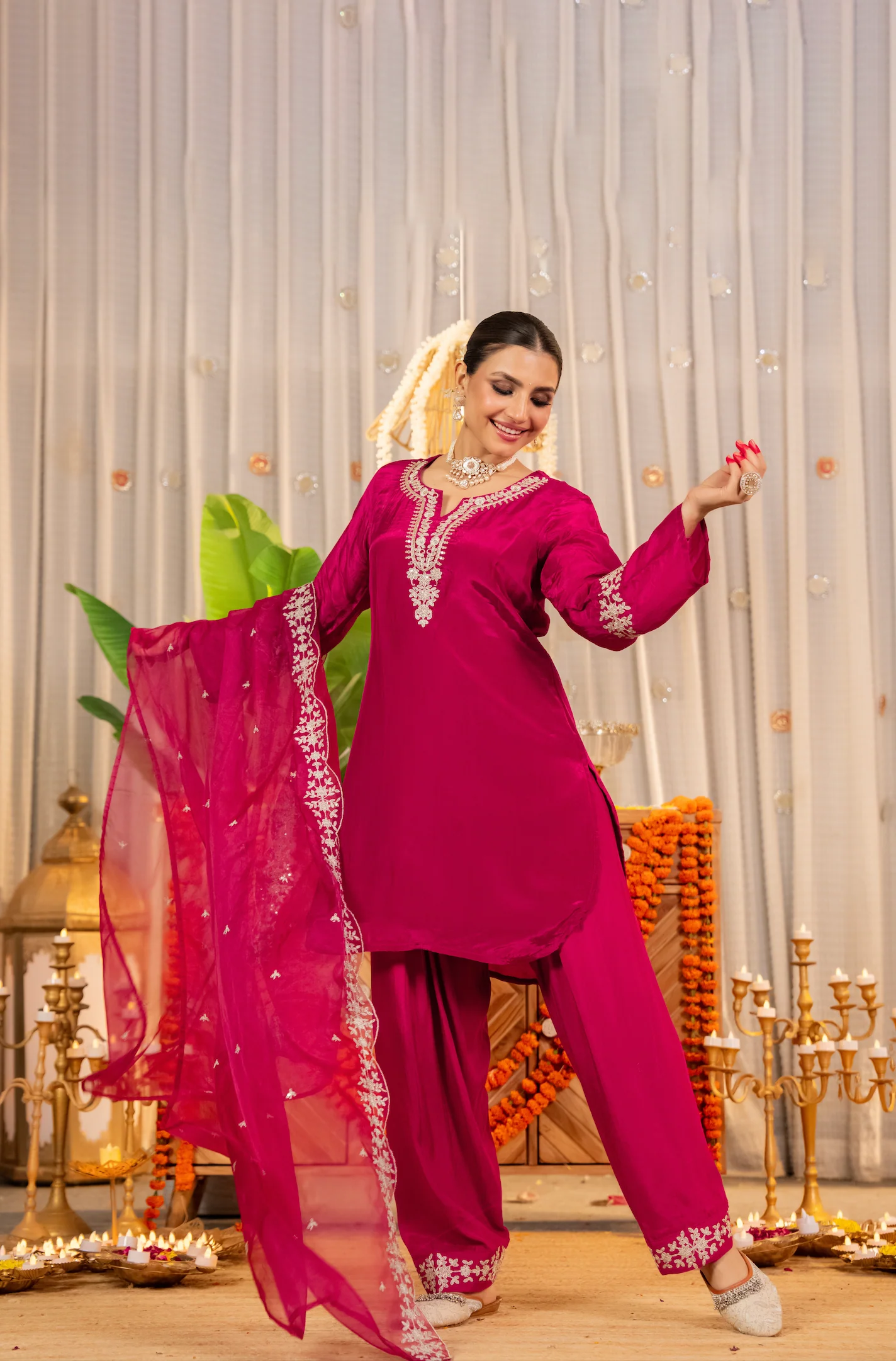 Rosette Radiance Organza Suit Set - Image 3