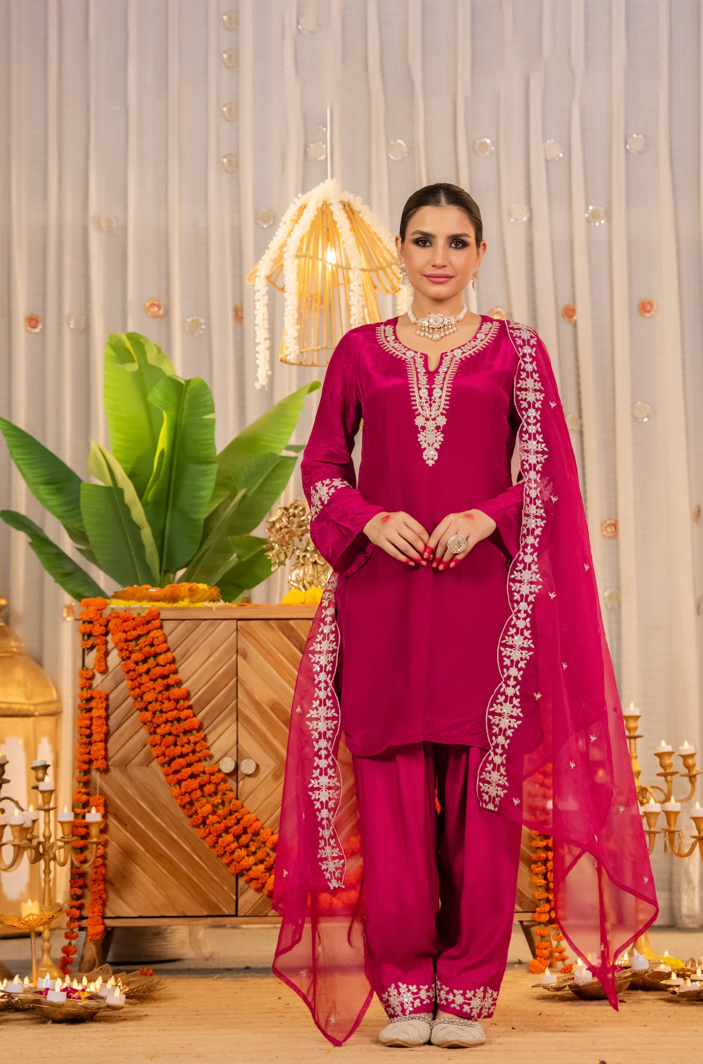 Rosette Radiance Organza Suit Set - Image 5