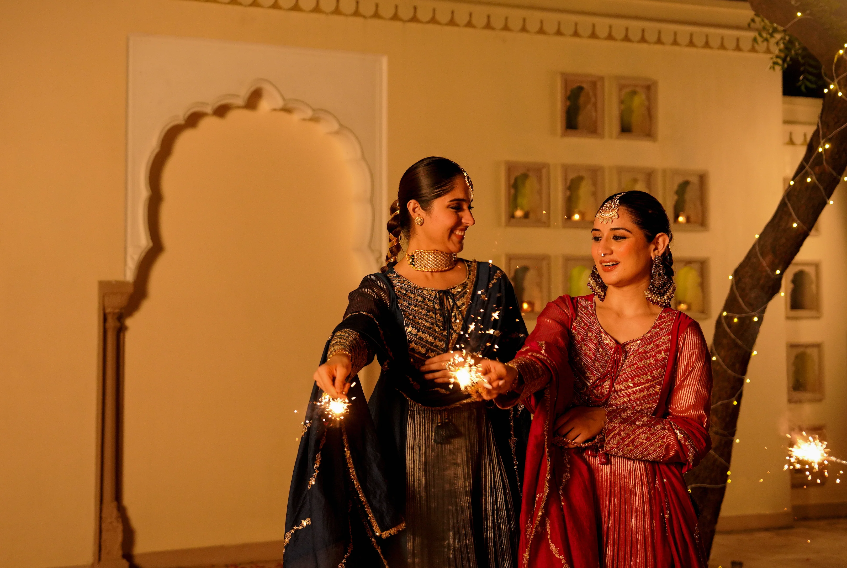 Midnight Bloom Flared Chanderi Suit Set - Image 19