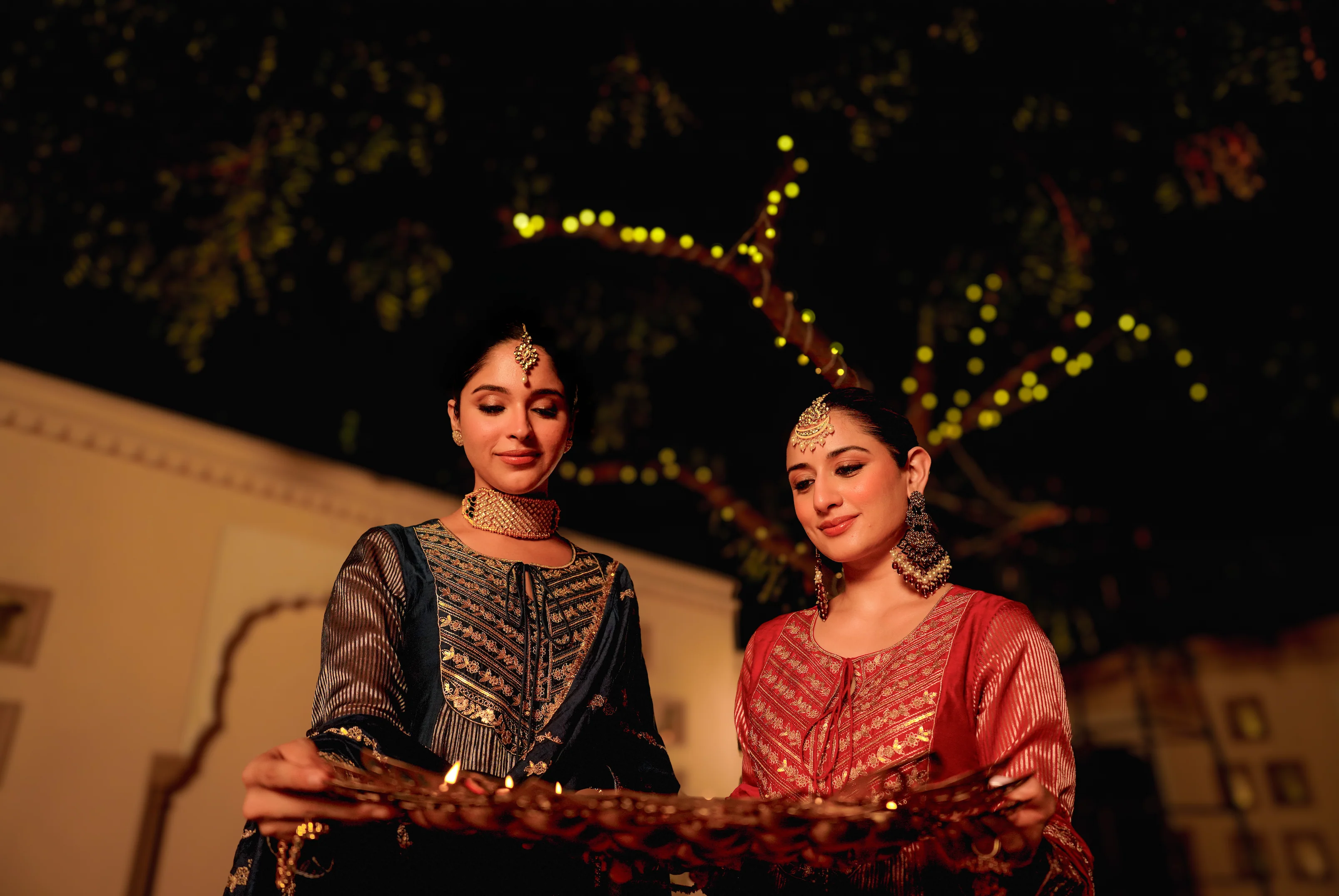 Midnight Bloom Flared Chanderi Suit Set - Image 23