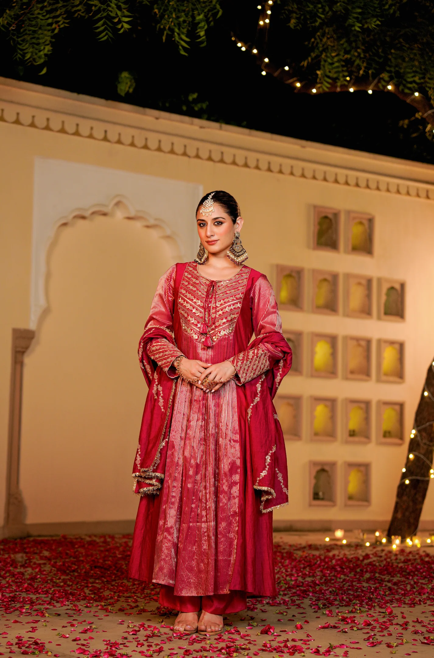 Blush Royale Flared Chanderi Suit Set - Image 2