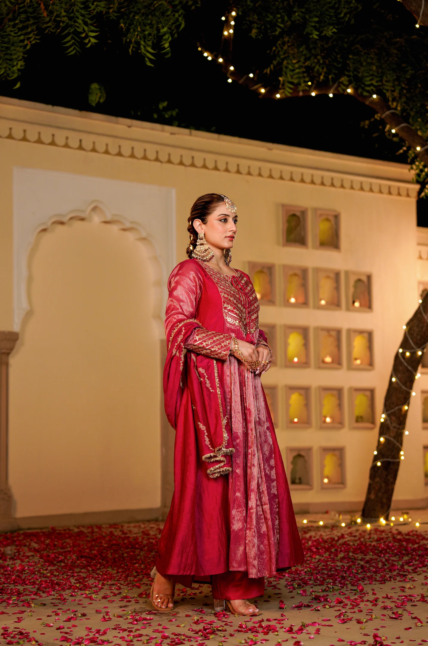 Blush Royale Flared Chanderi Suit Set - Image 7