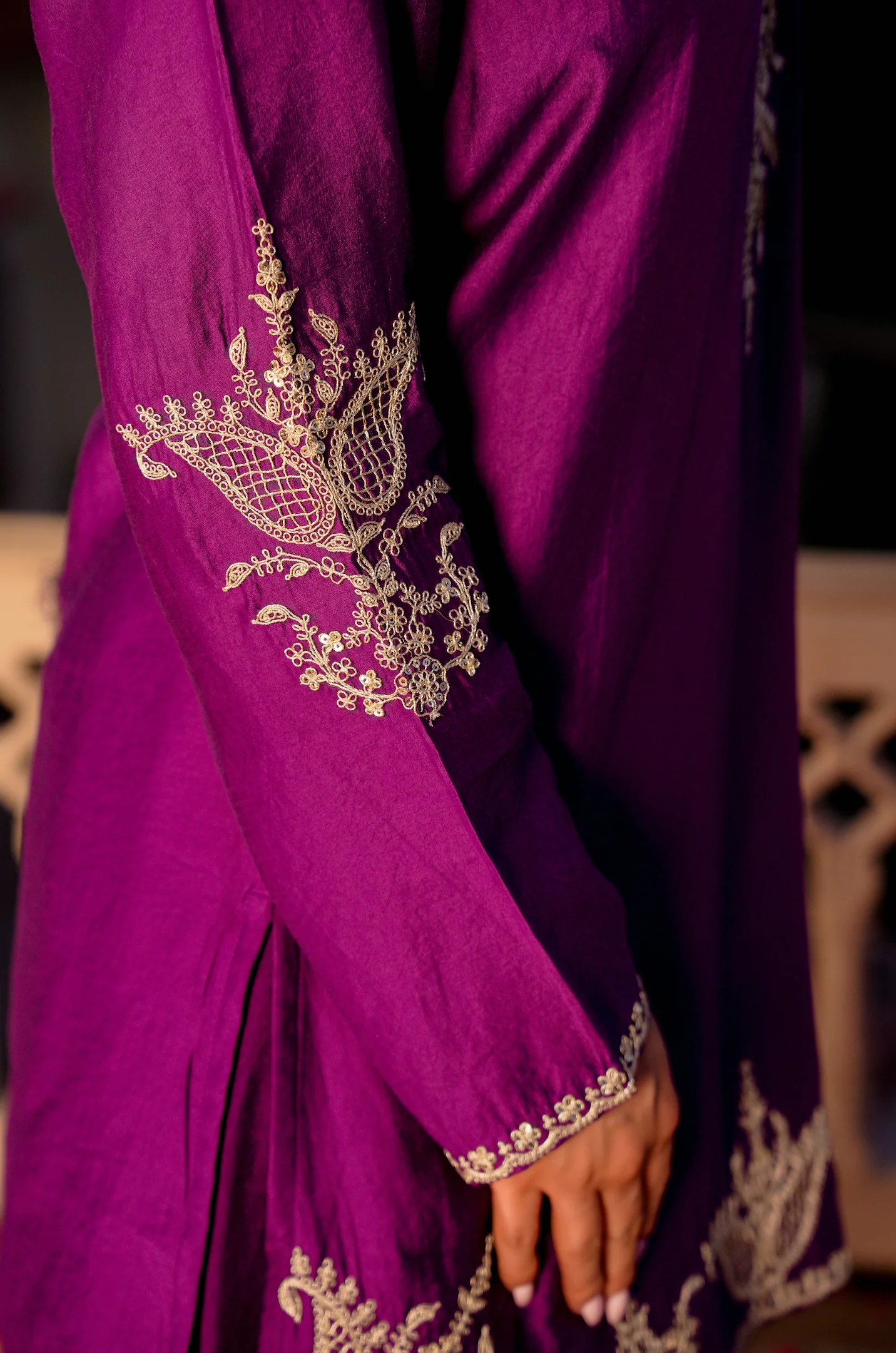 Royal Jamuni Satoori Silk Garara Suit Set - Image 15