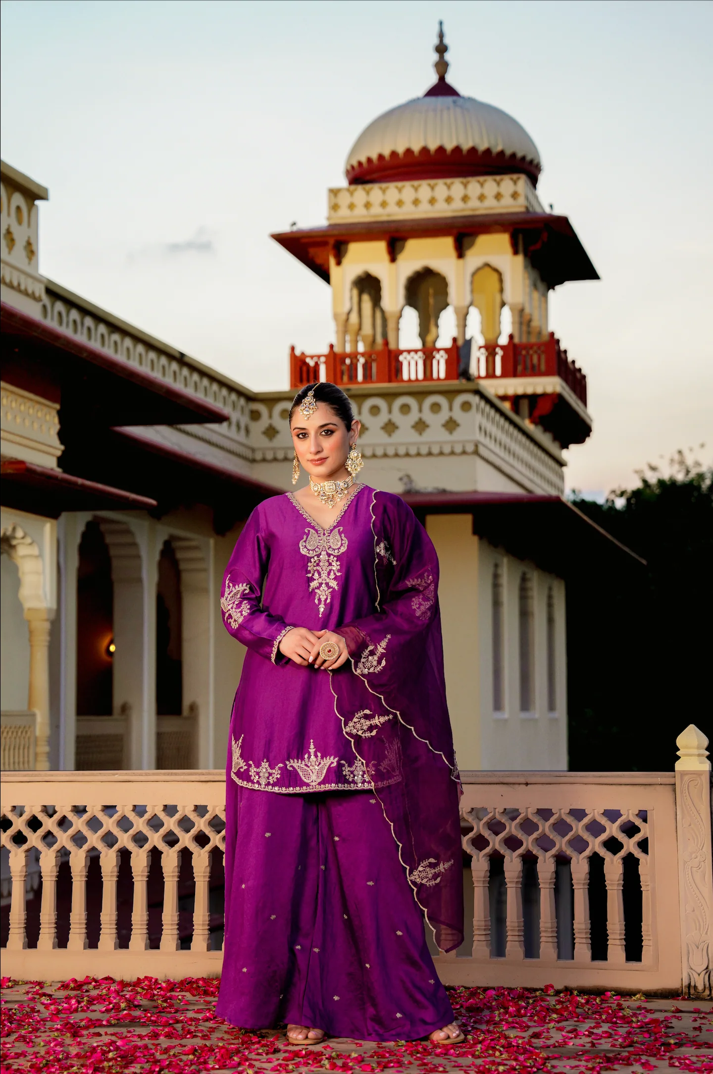 Royal Jamuni Satoori Silk Garara Suit Set - Image 3