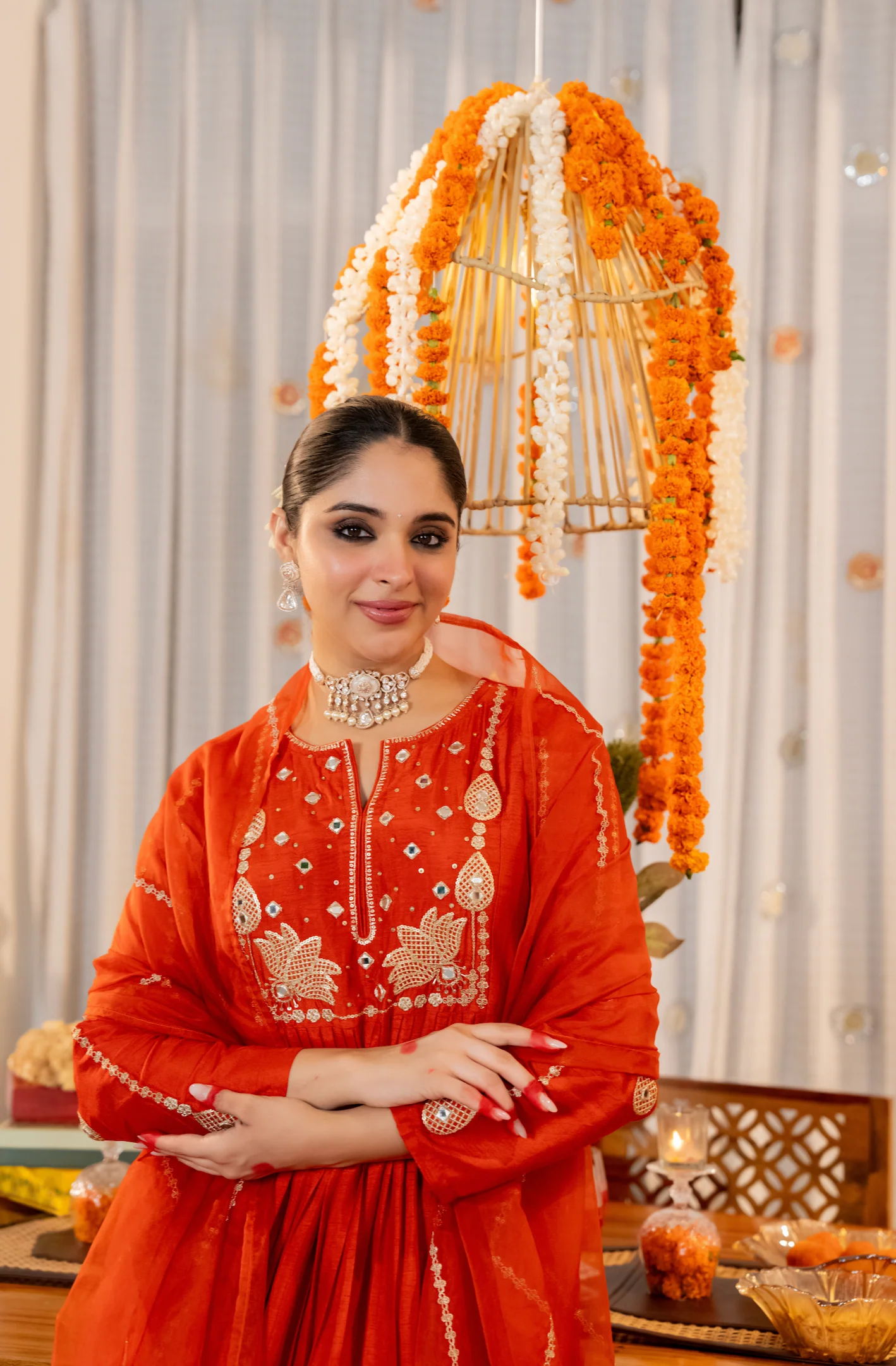 Ruby Flame Russian Silk Suit Set - Image 16