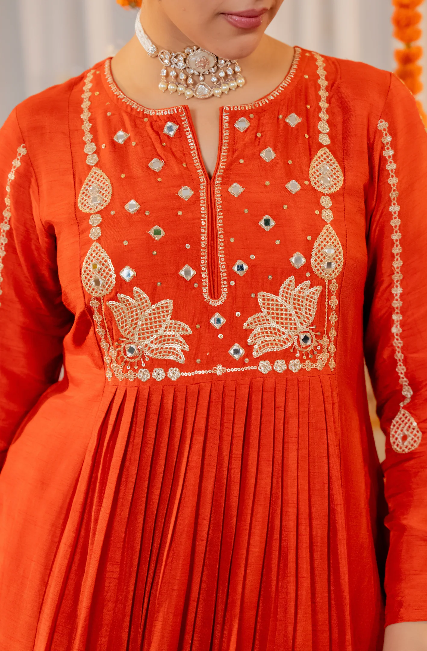 Ruby Flame Russian Silk Suit Set - Image 2