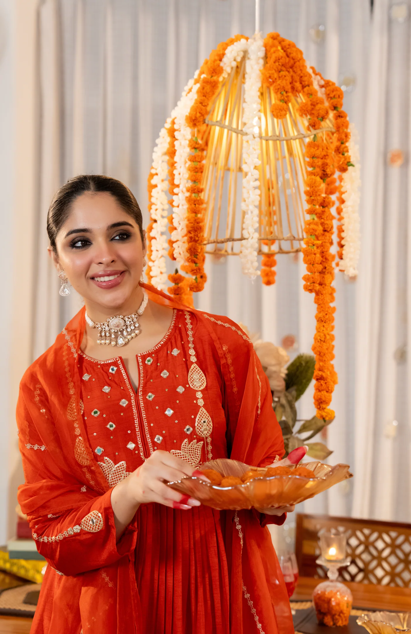 Ruby Flame Russian Silk Suit Set - Image 7