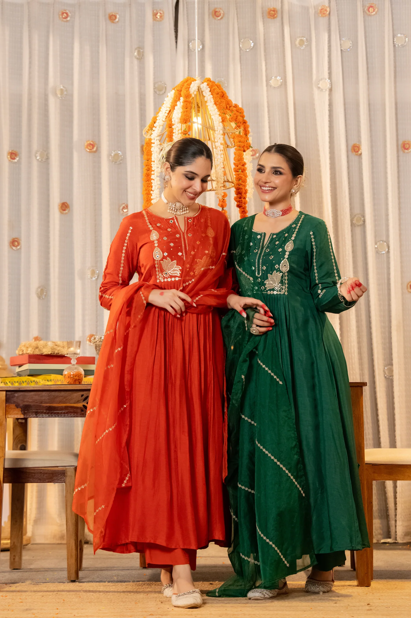 Ruby Flame Russian Silk Suit Set - Image 8