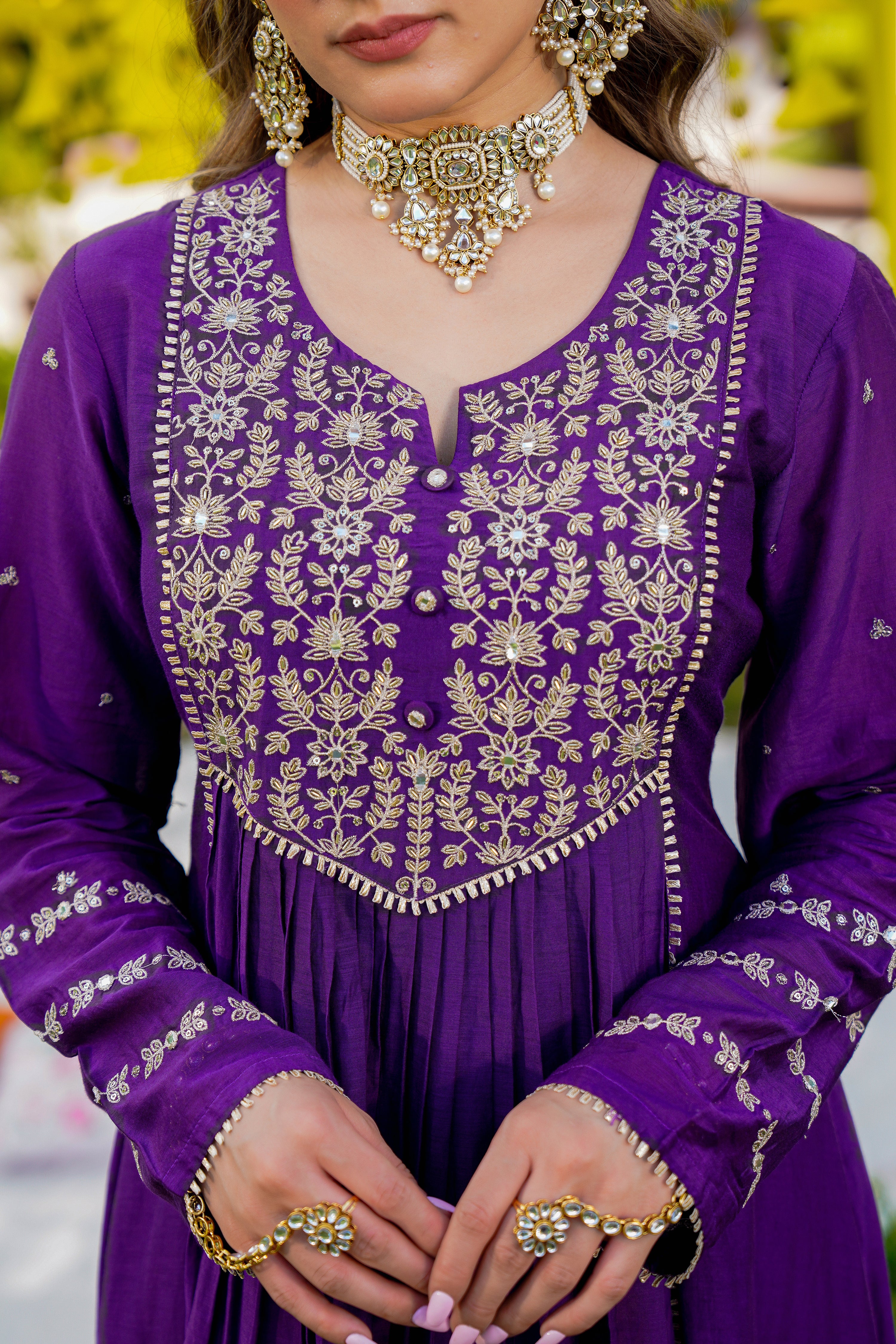 Royal Zari Purple Suit Set - Image 10