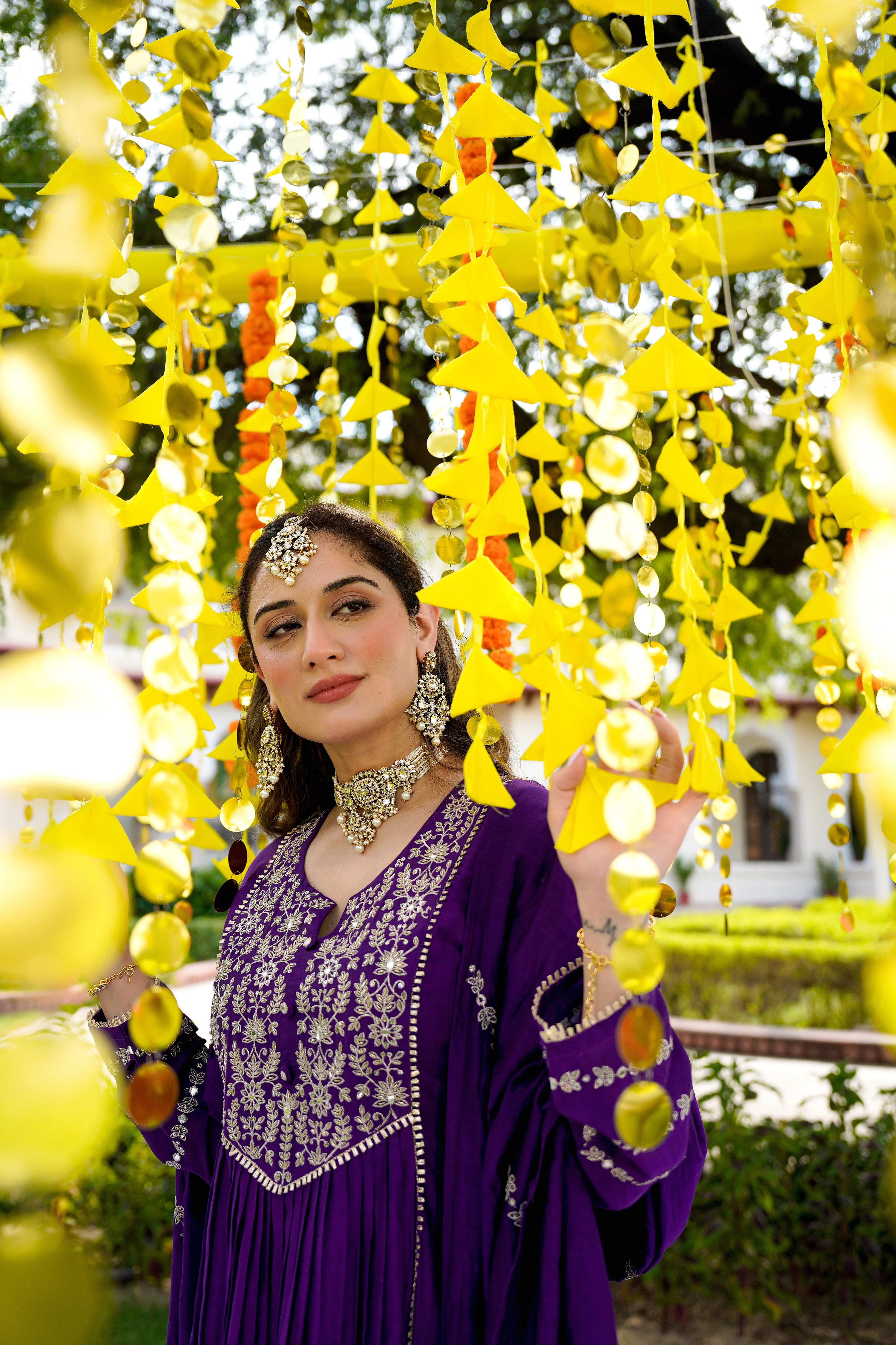 Royal Zari Purple Suit Set - Image 14