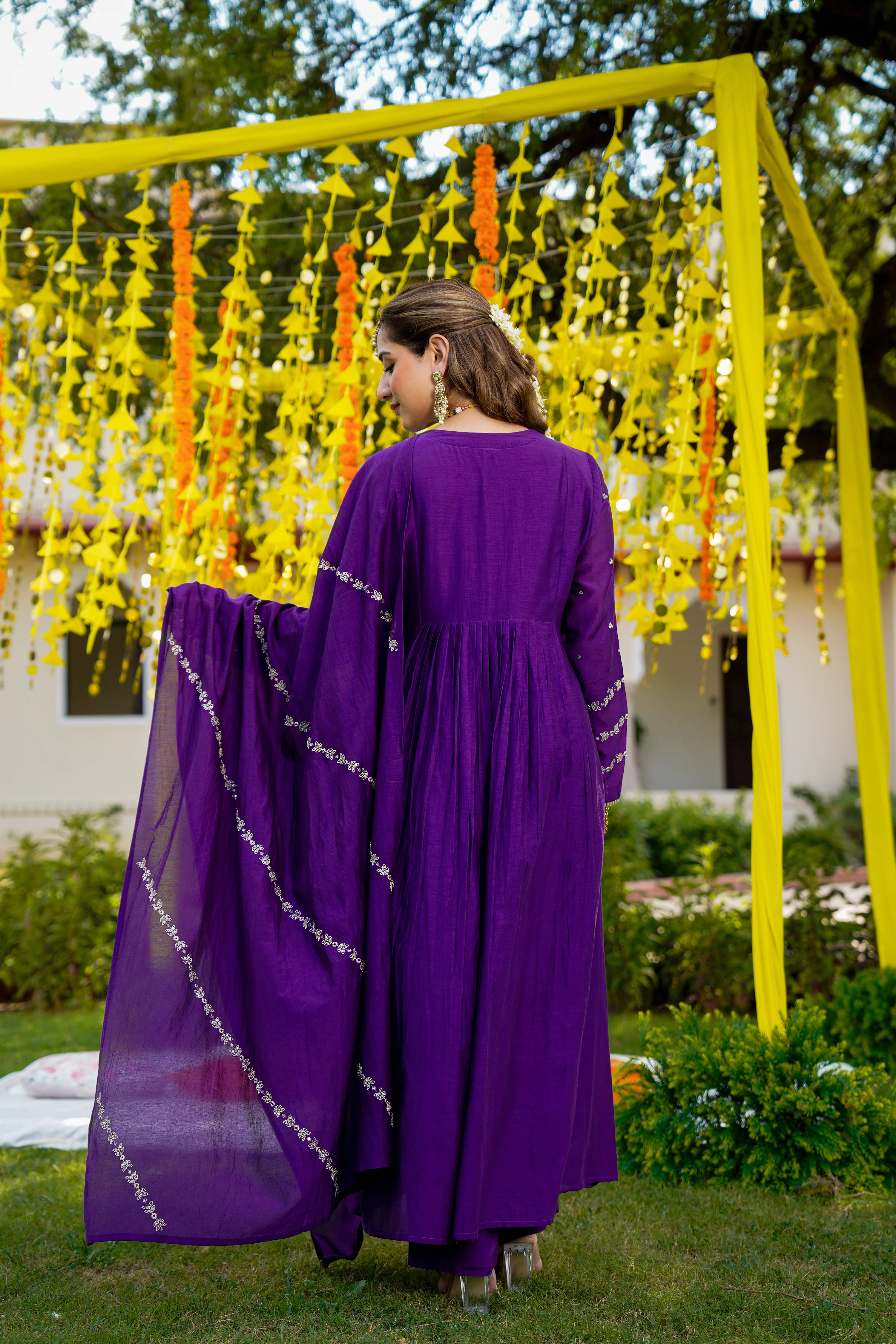 Royal Zari Purple Suit Set - Image 15