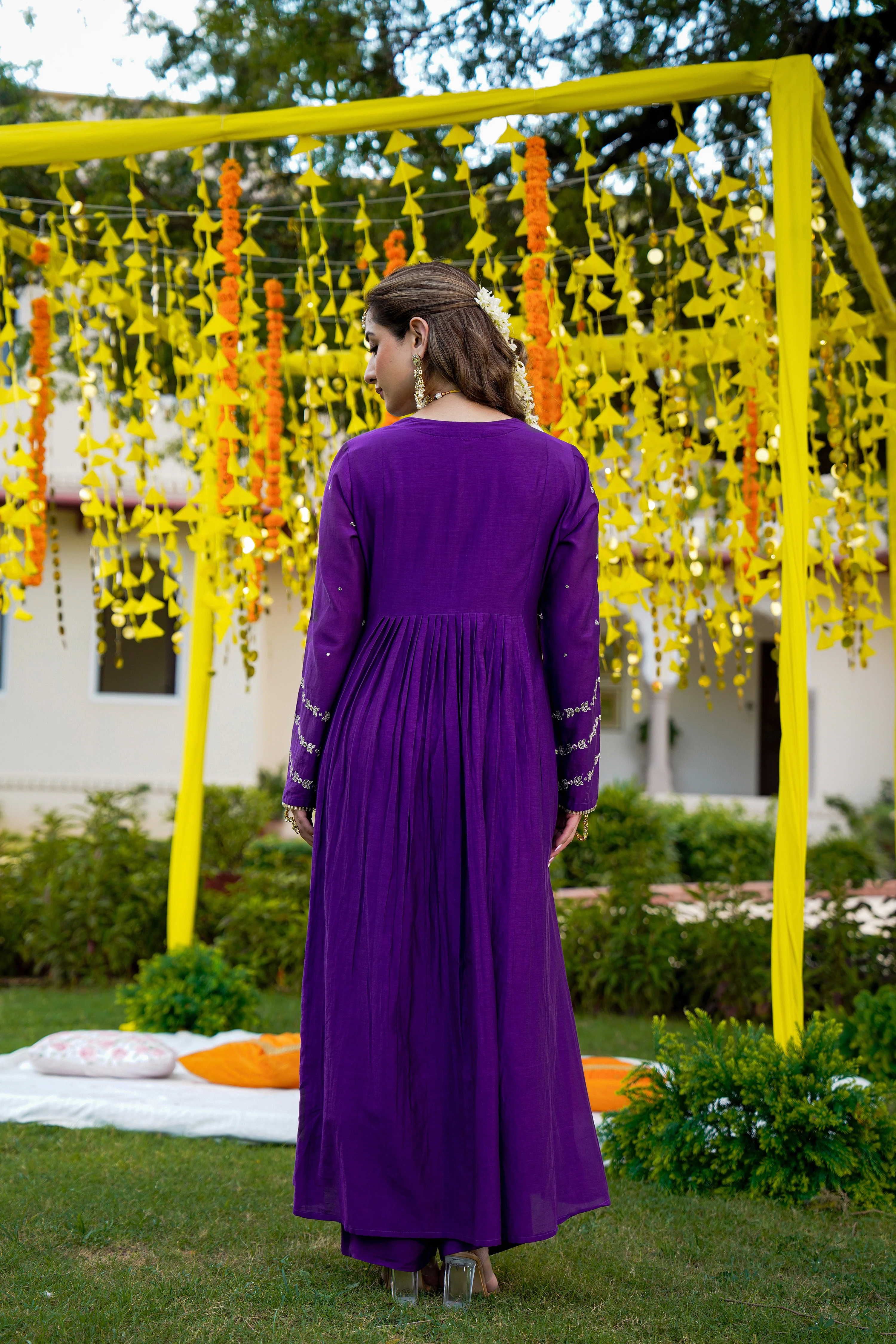 Royal Zari Purple Suit Set - Image 18