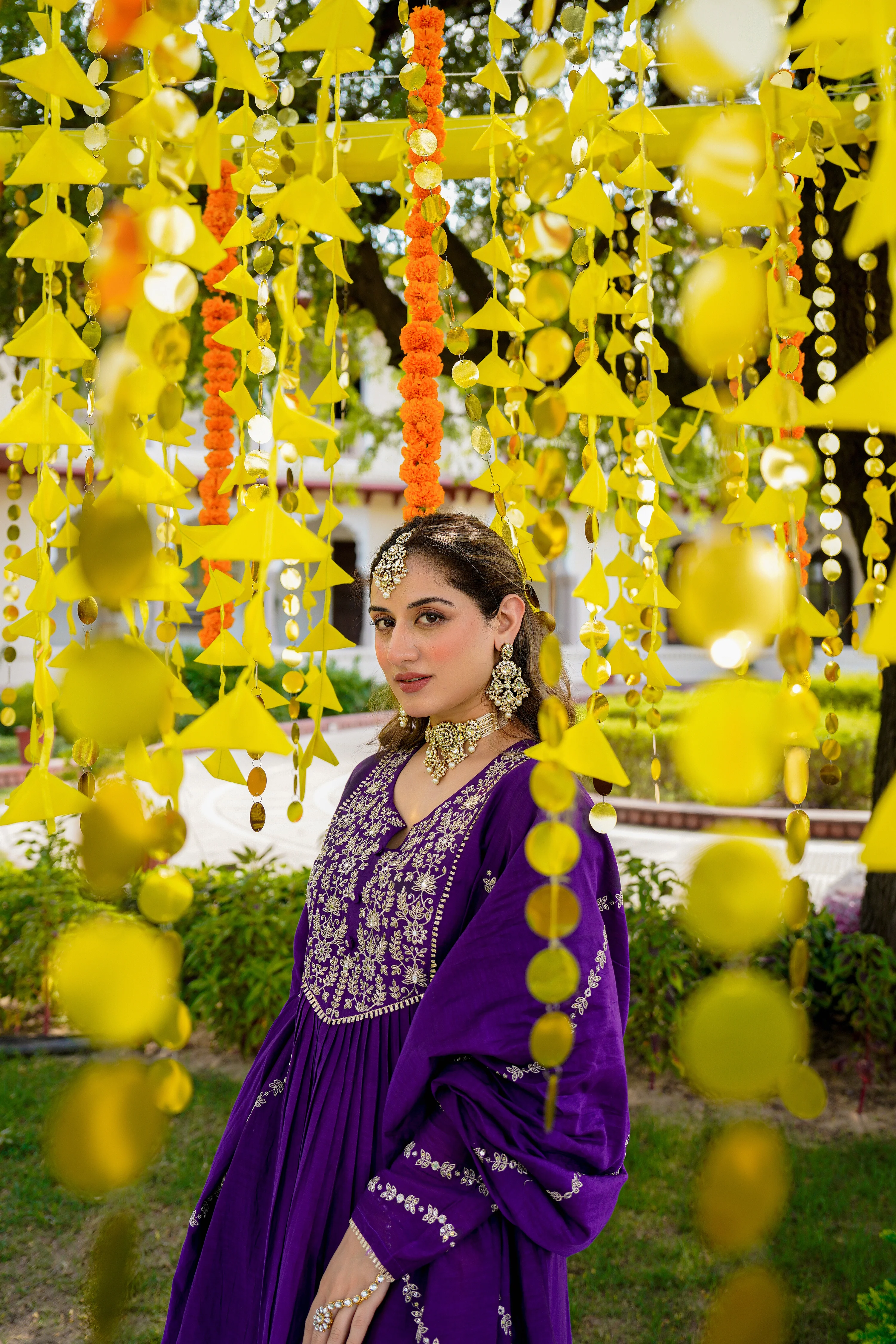 Royal Zari Purple Suit Set - Image 4