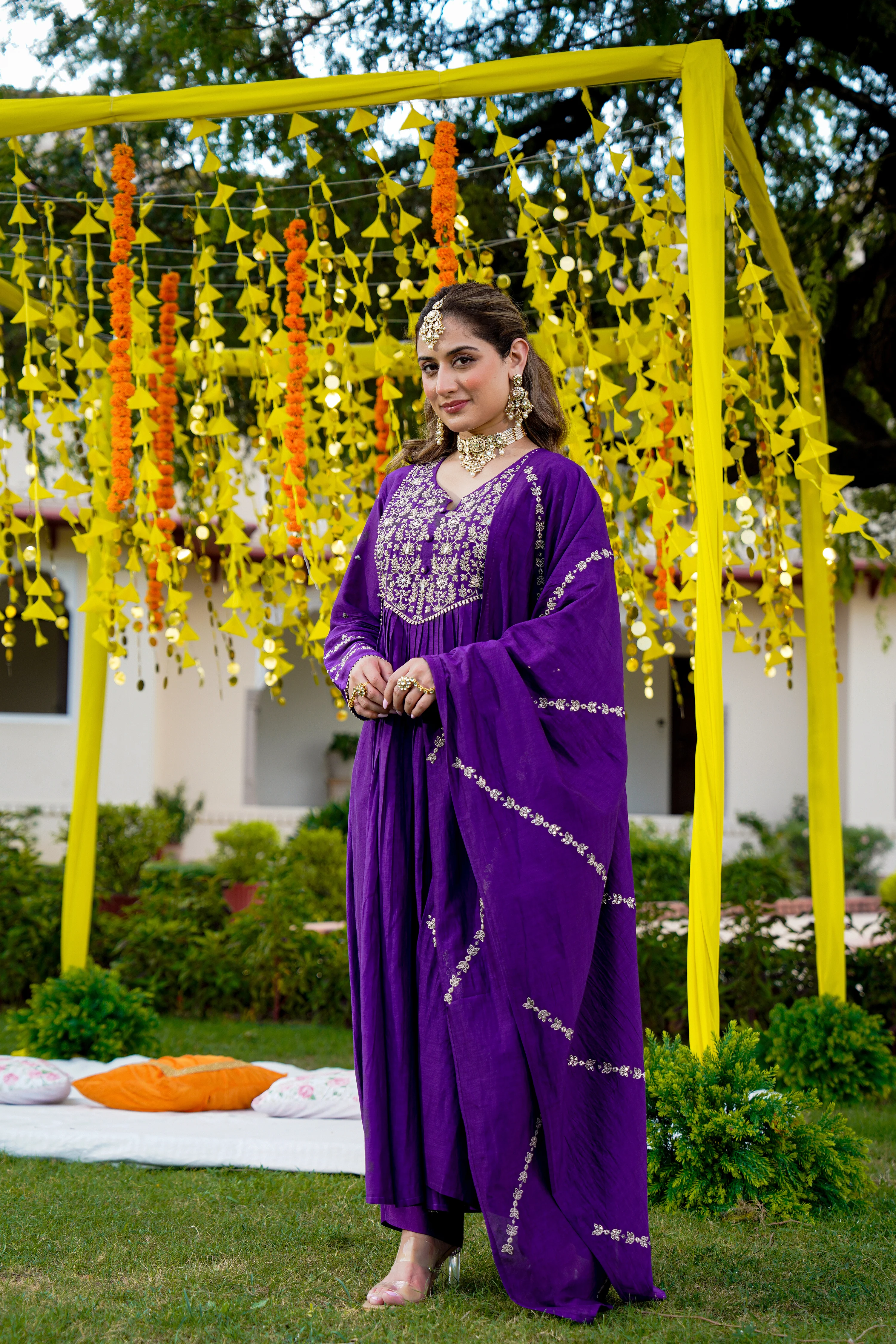 Royal Zari Purple Suit Set - Image 5