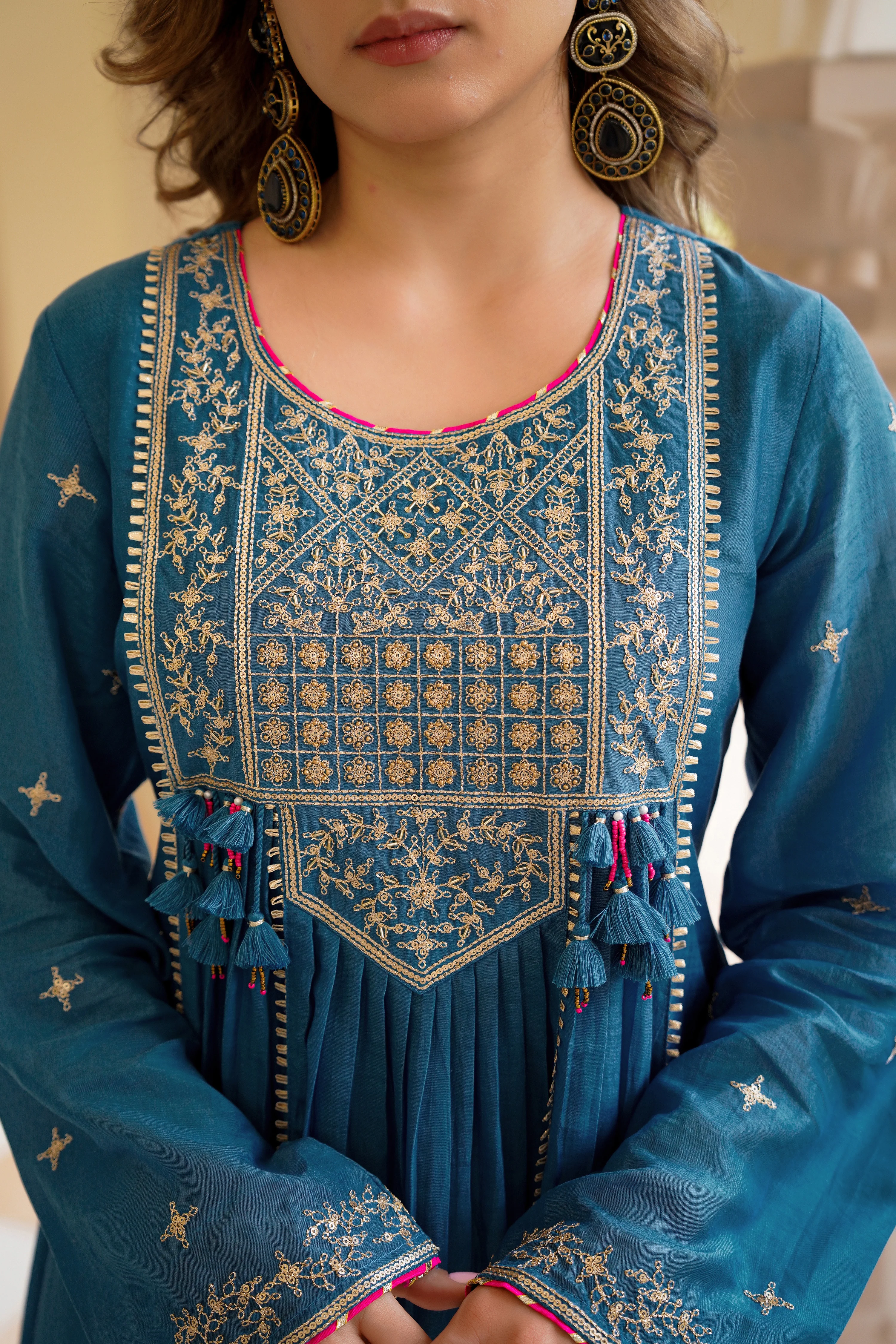 Blue Mehfil Embroidered Set - Image 10