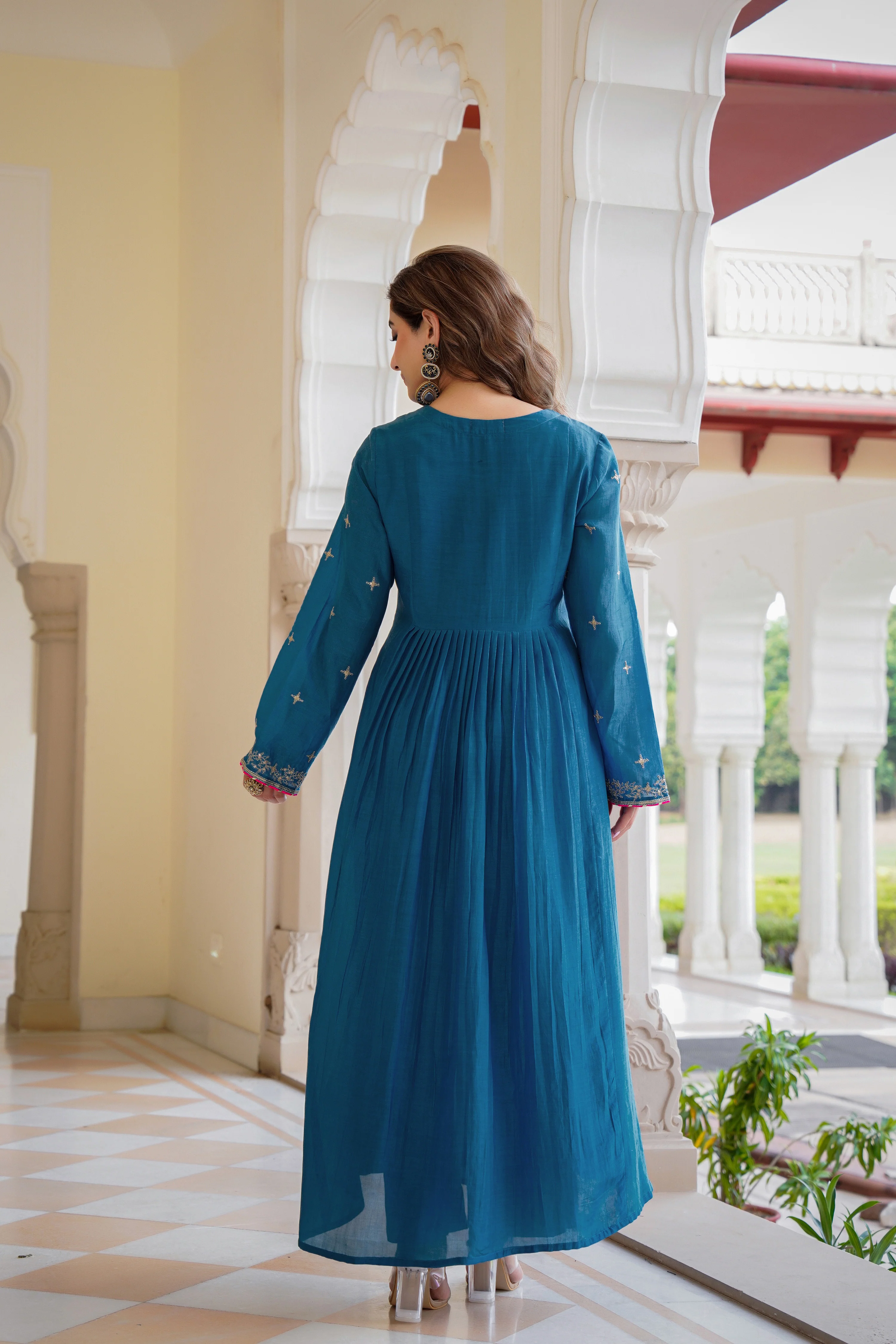 Blue Mehfil Embroidered Set - Image 11