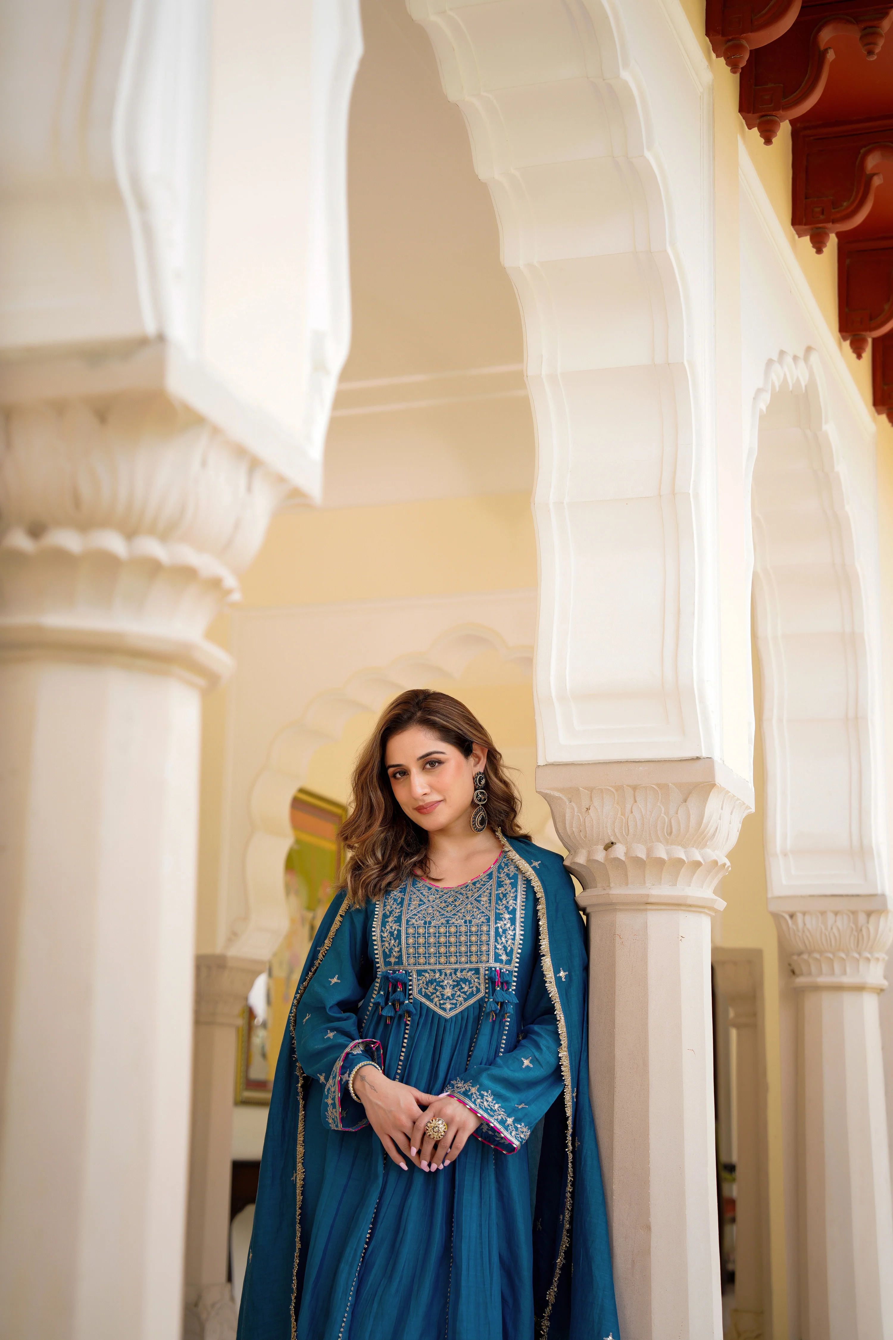 Blue Mehfil Embroidered Set - Image 8