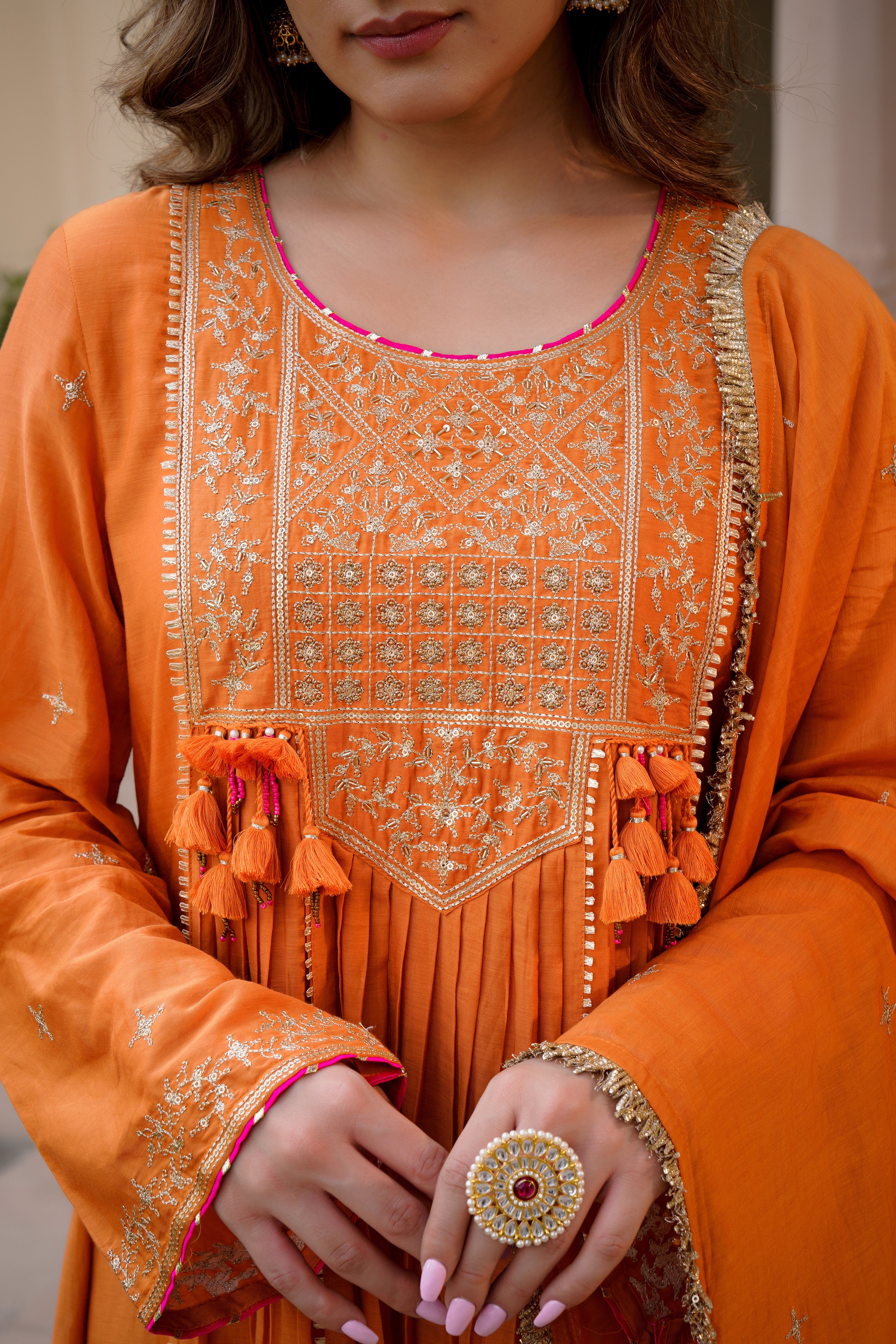 Amber Gaze Chanderi Set - Image 10