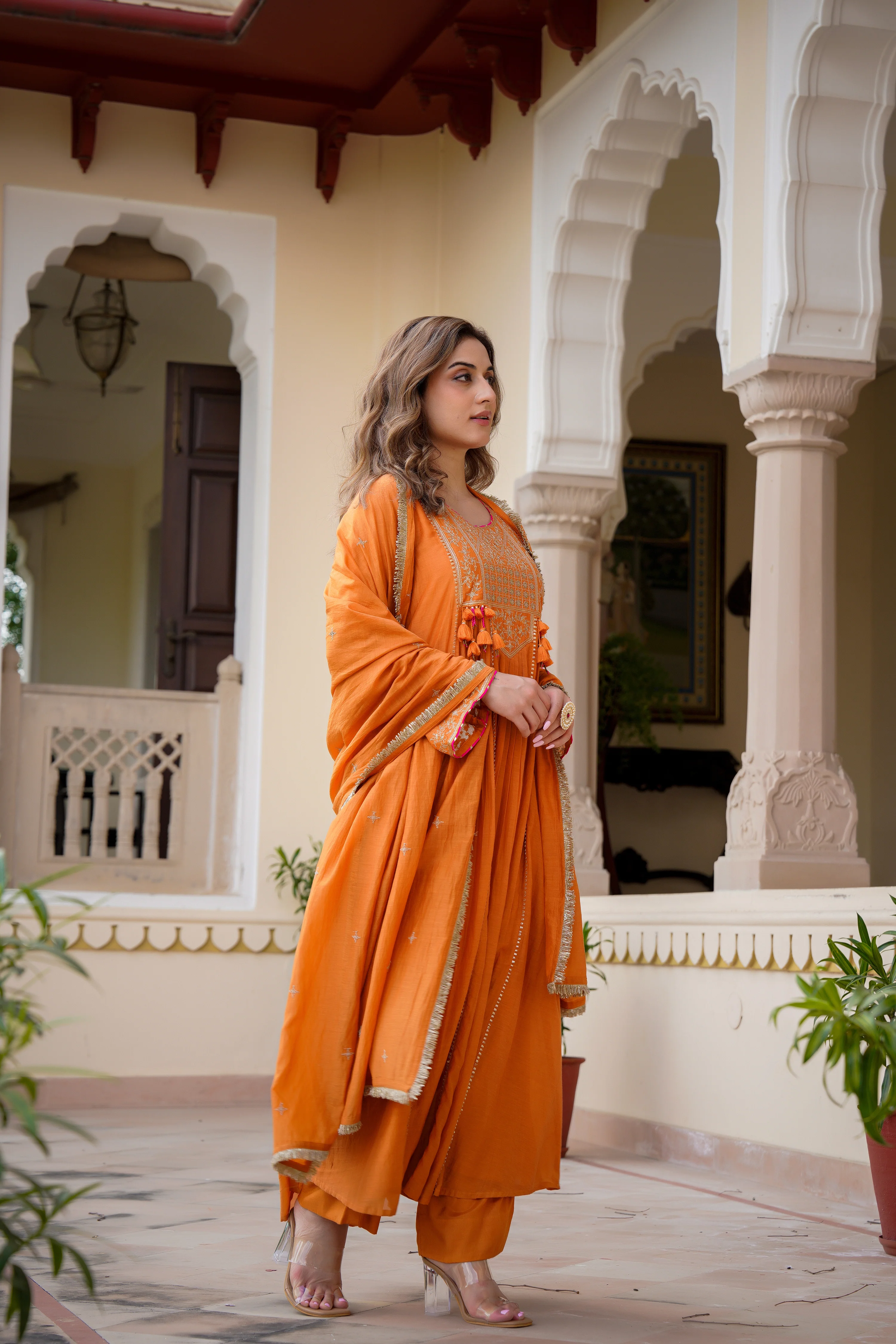 Amber Gaze Chanderi Set - Image 3