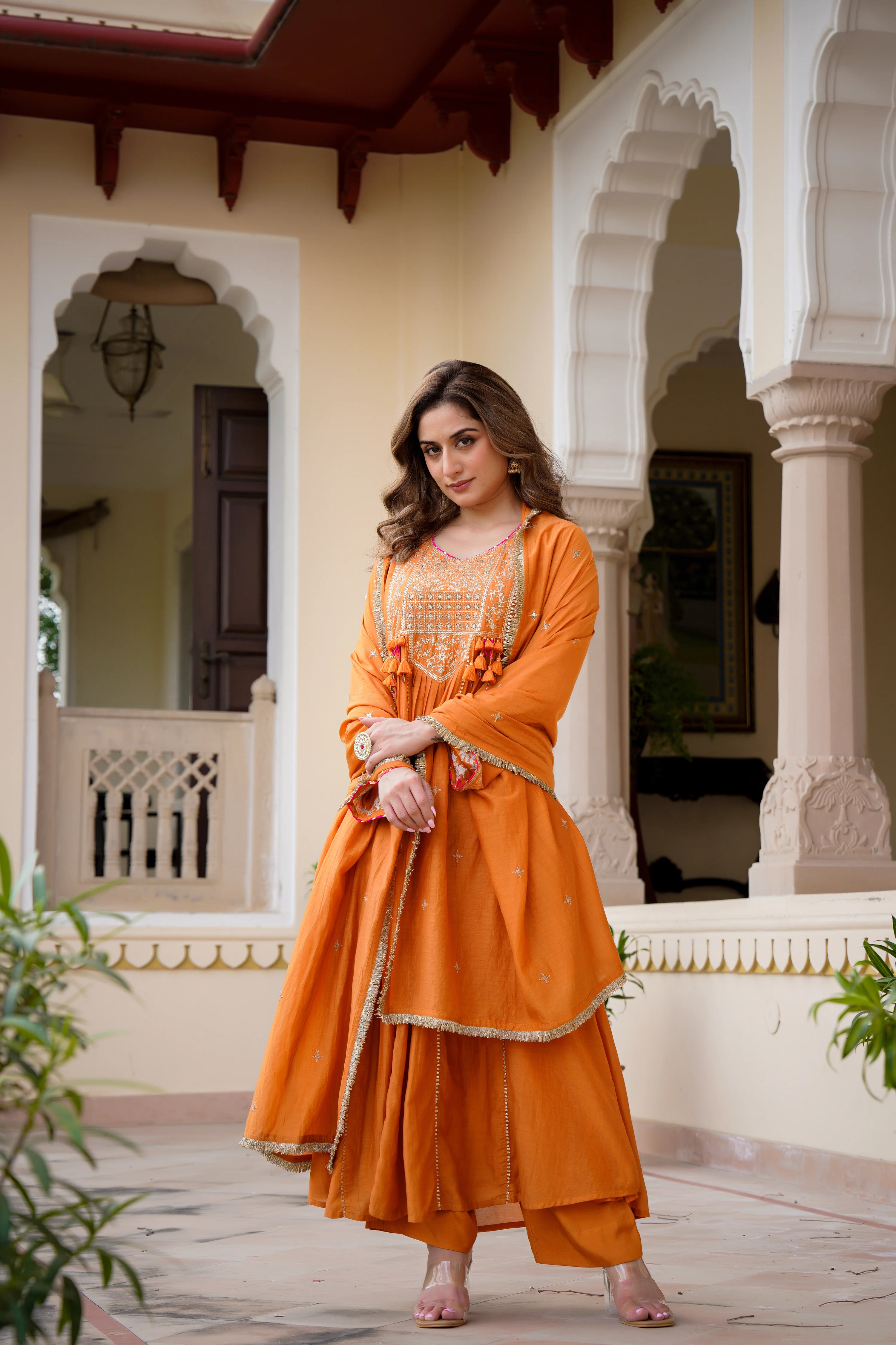 Amber Gaze Chanderi Set - Image 4