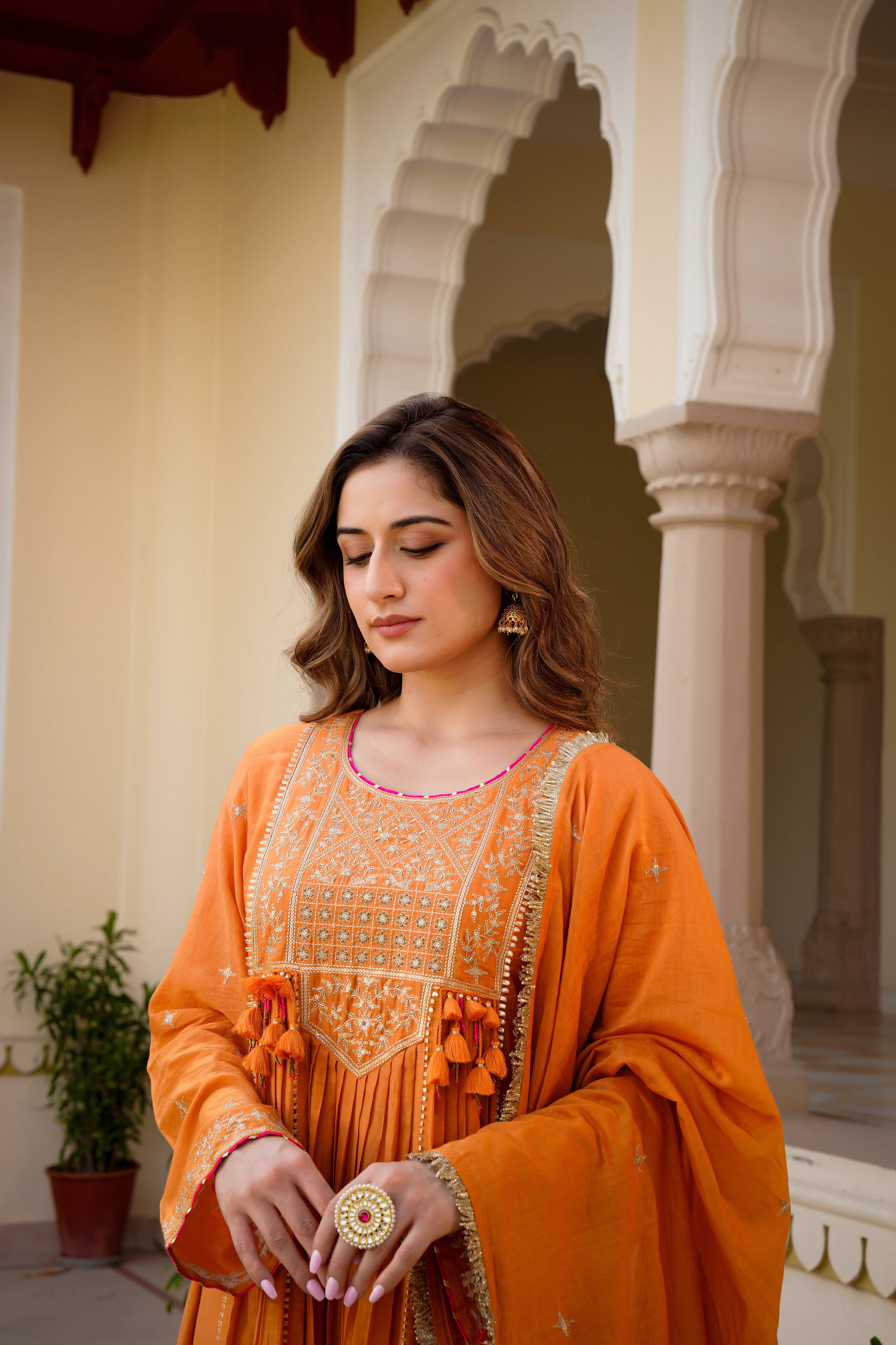 Amber Gaze Chanderi Set - Image 9