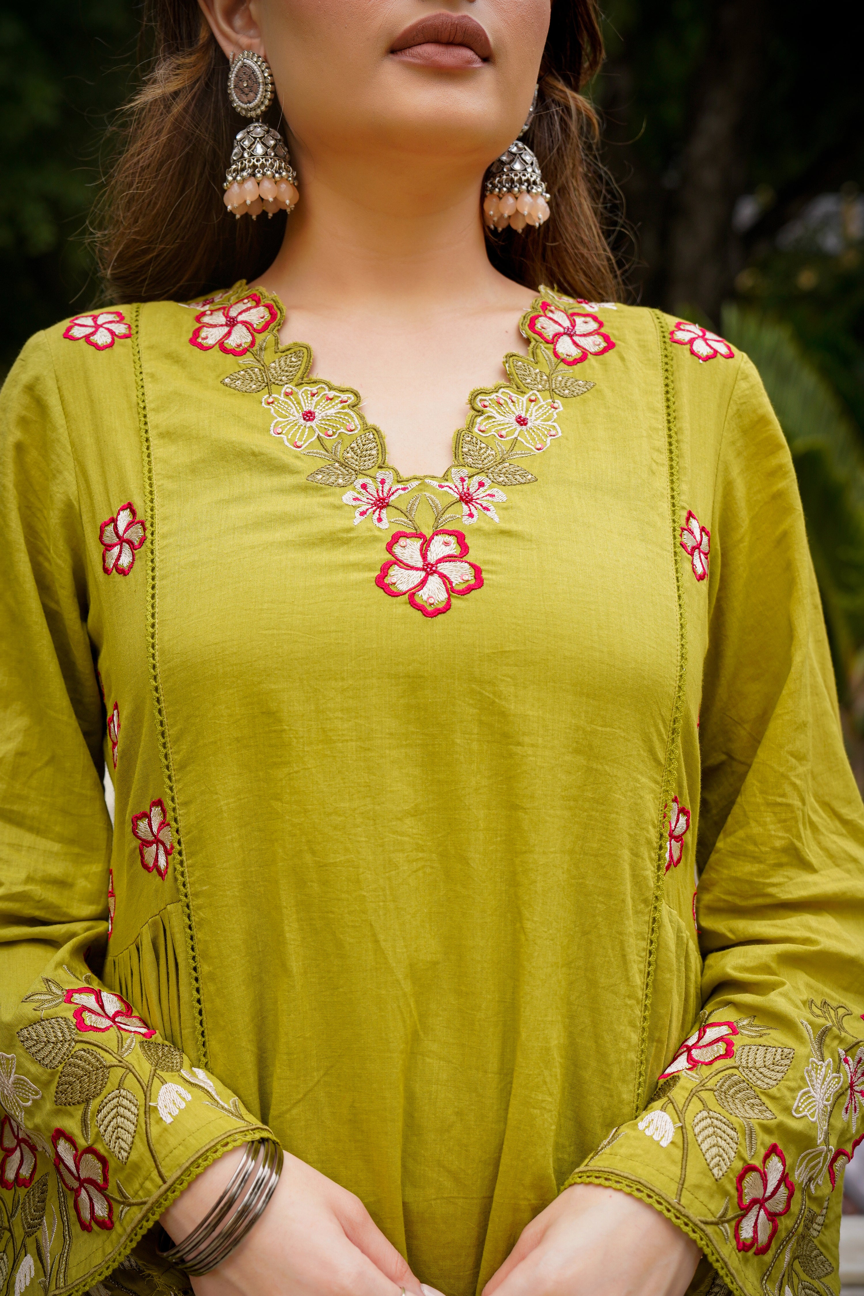 Olive Meadow Cotton Suit Set - Image 12