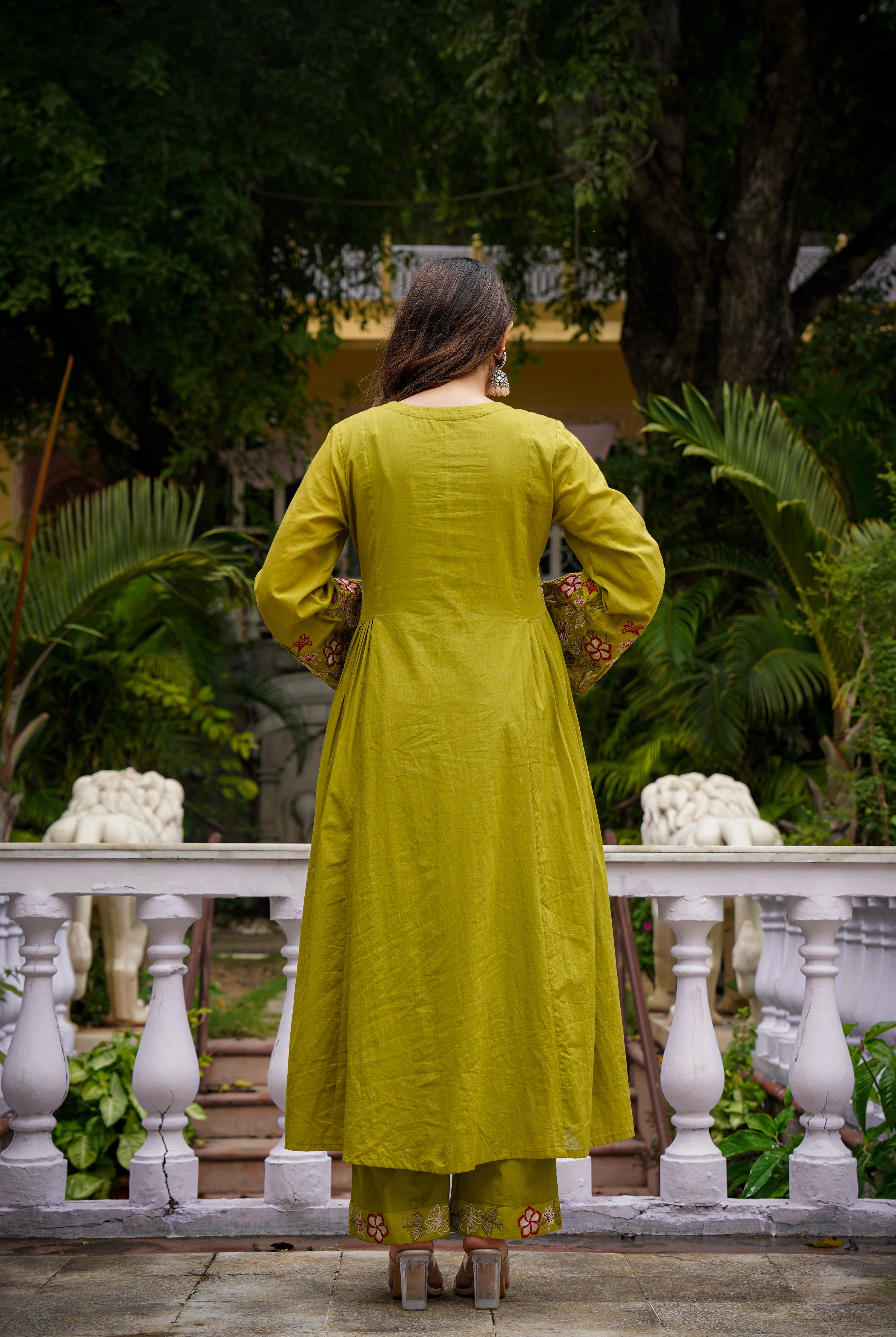 Olive Meadow Cotton Suit Set - Image 14