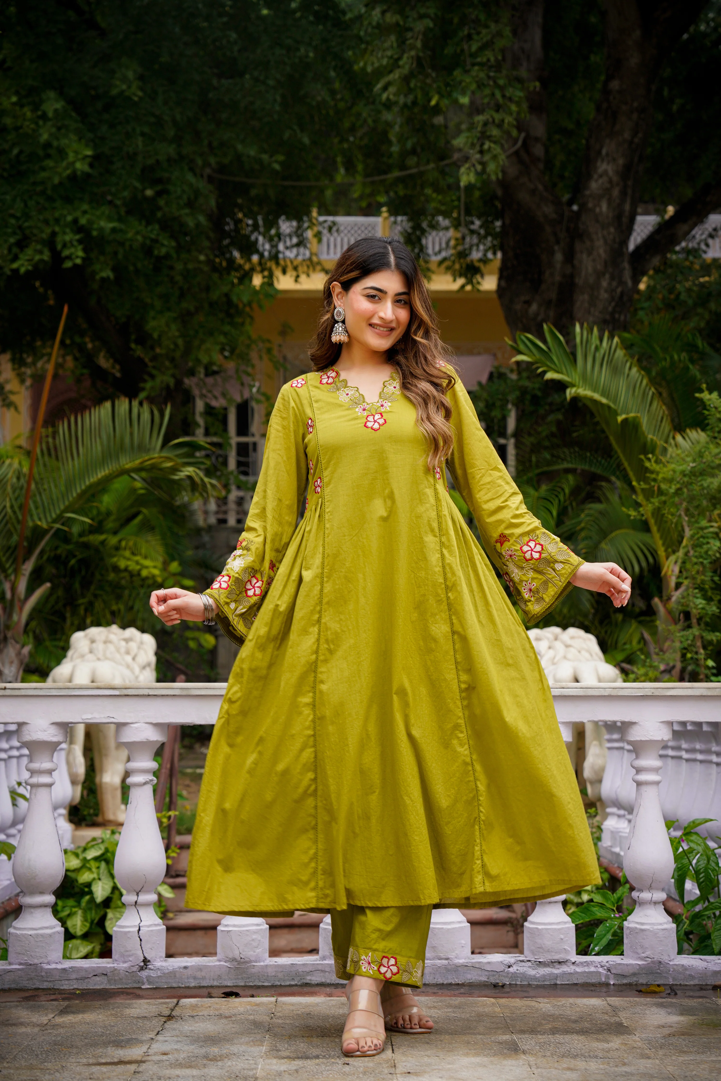 Olive Meadow Cotton Suit Set - Image 2